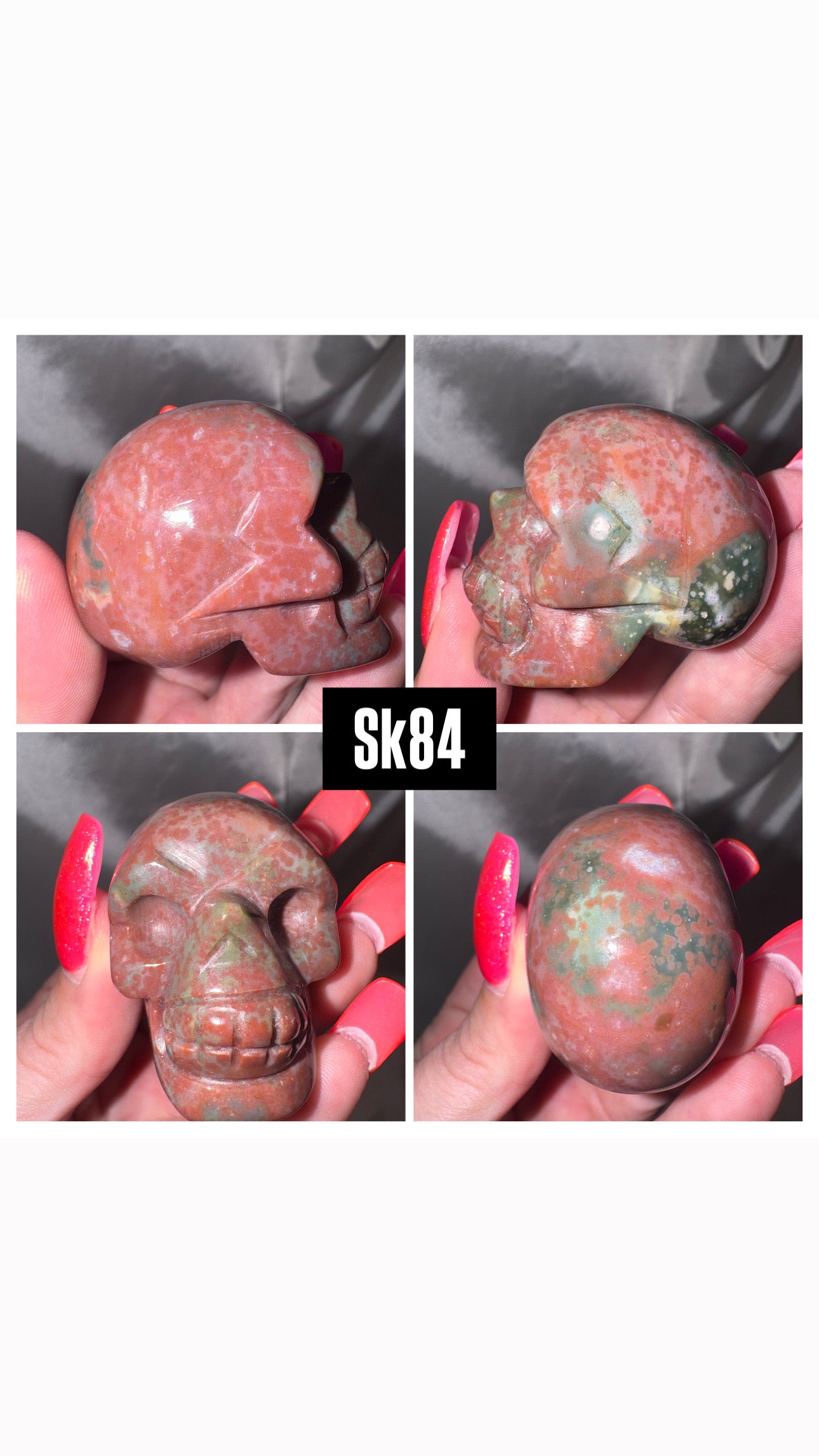 Ocean Jasper Moss Agate AAA Skull