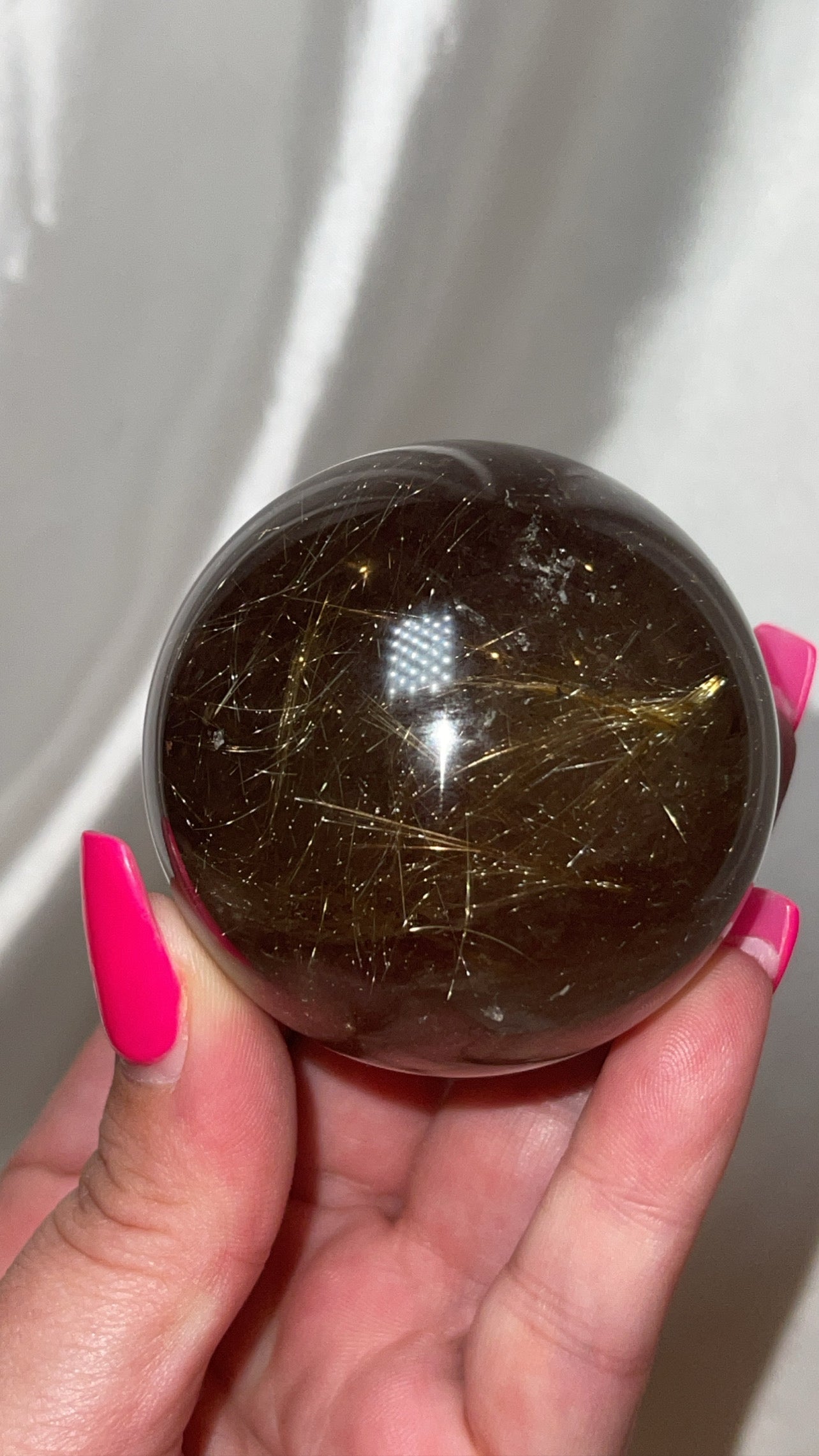 Smoky Gold Rutile Quartz Sphere (55mm)