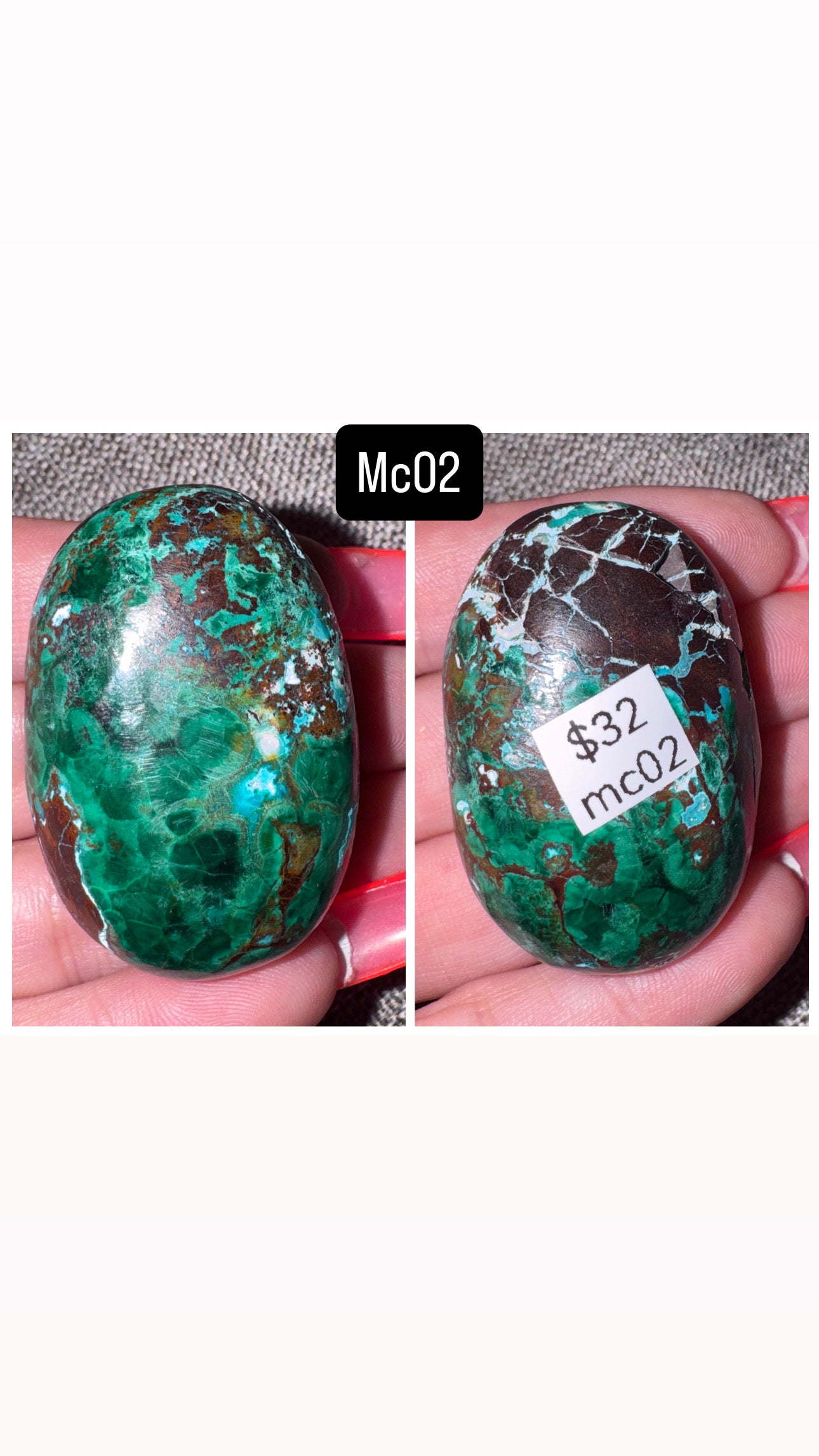 Malacholla (Malachite Chrysocolla) Palmstone