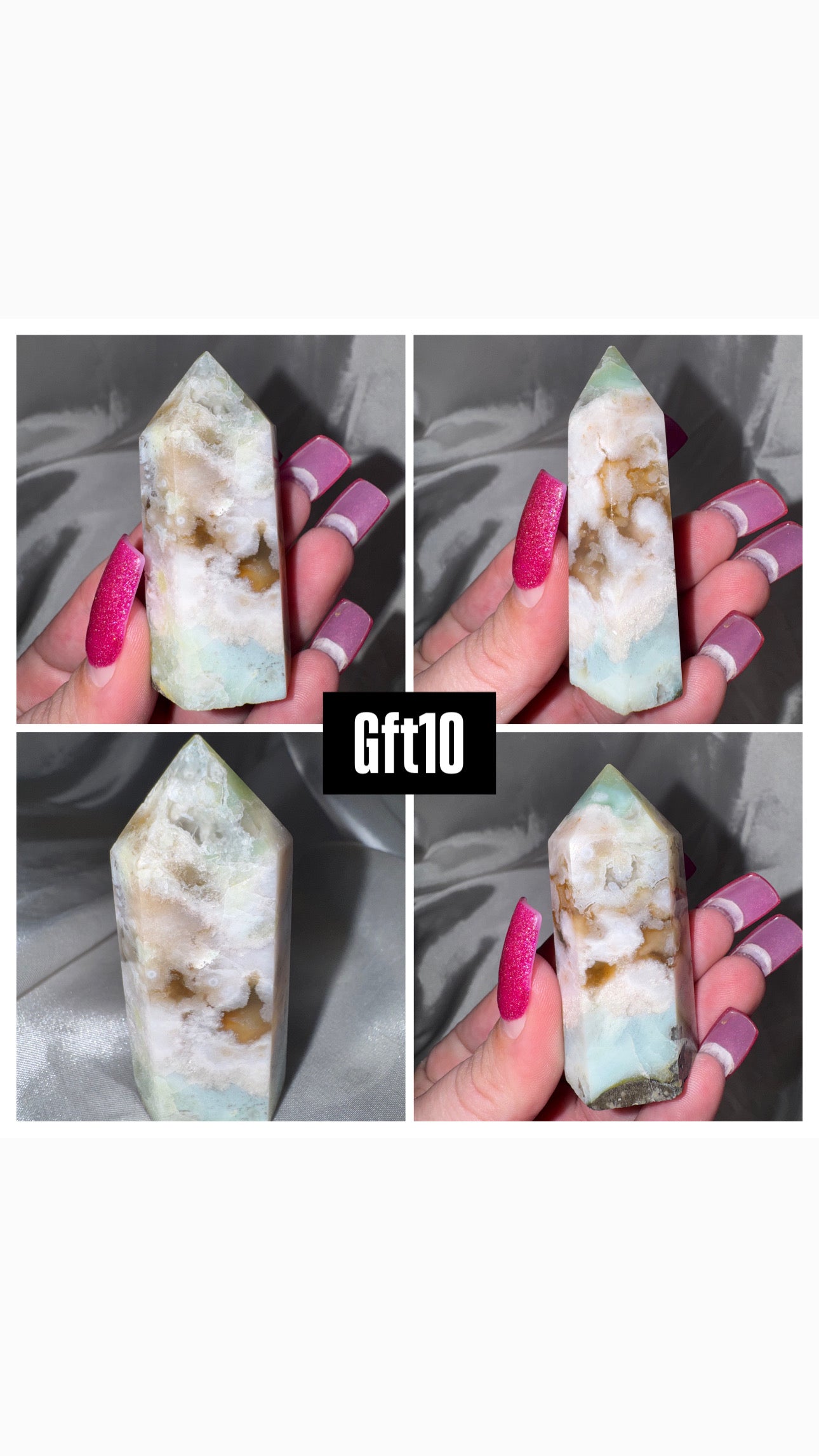 Green Flower Agate Tower