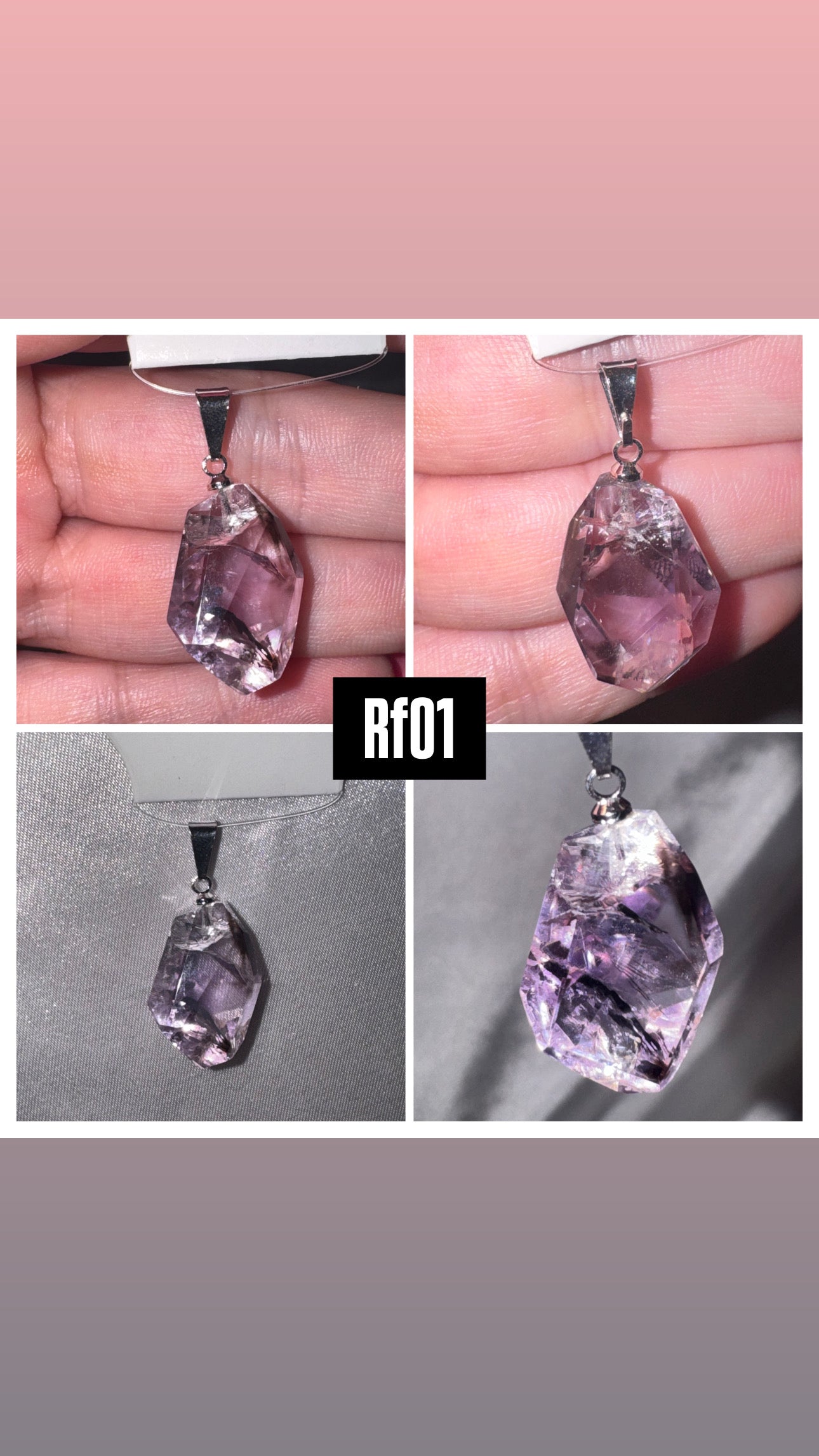Rose De France Amethyst AAA 925 Pendant