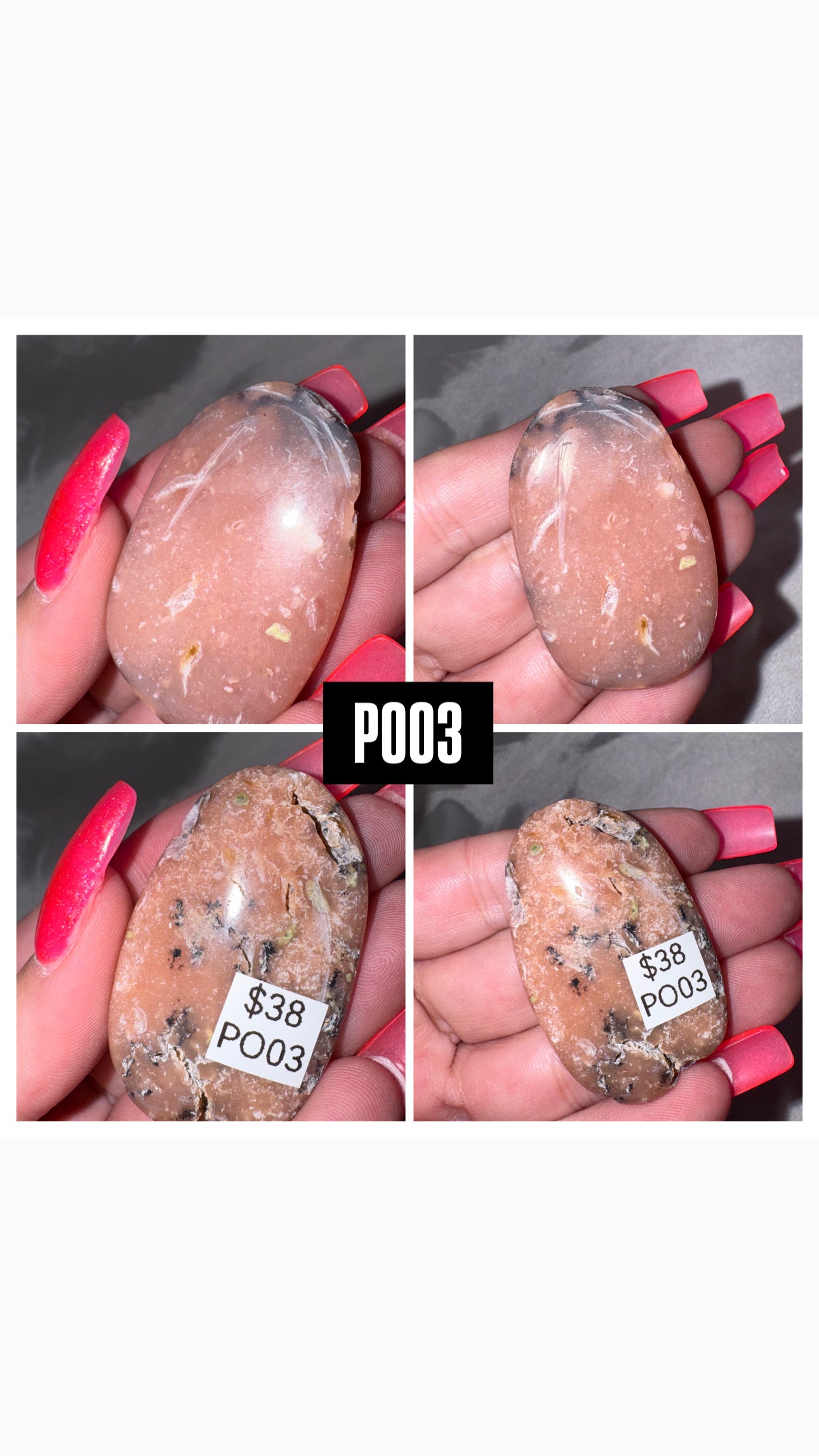 Pink Dendritic Opal AA Palmstone