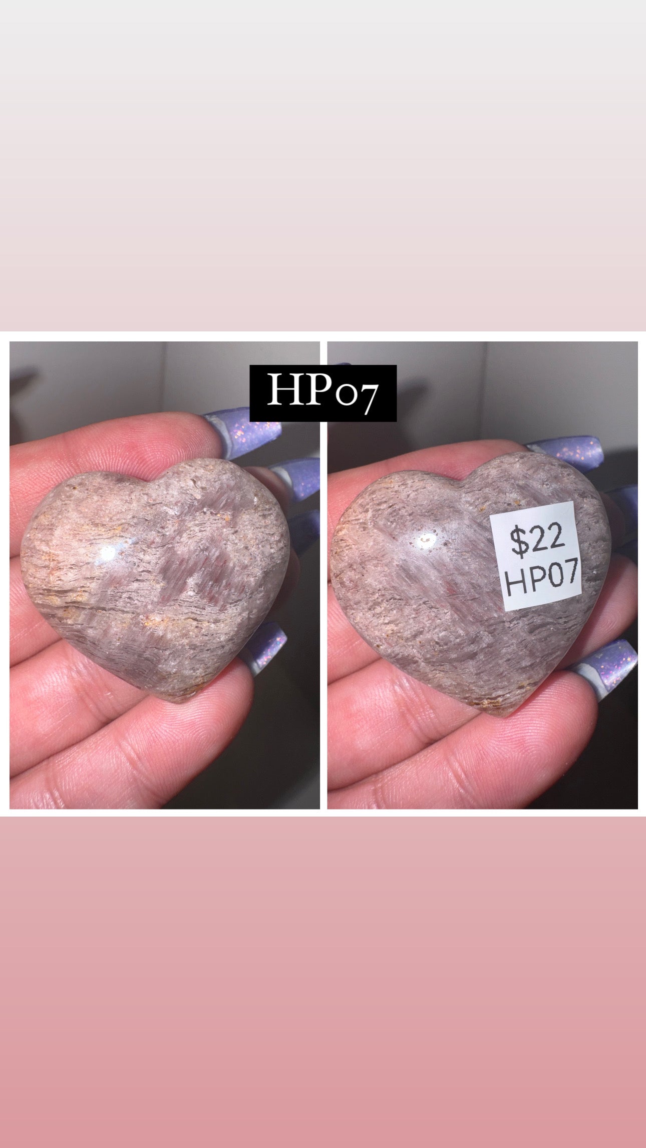 Pink Lithium Thousand Layer Lodalite Heart