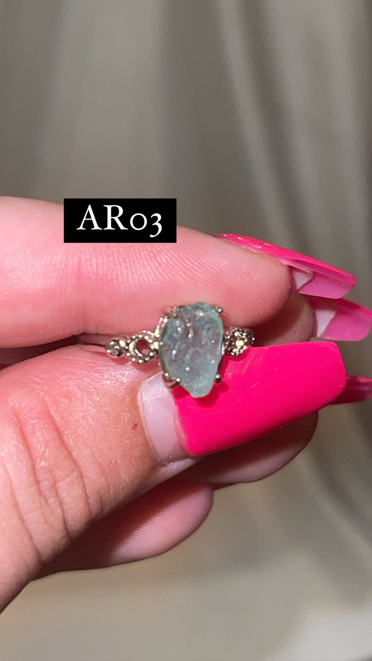 Aquamarine Raw Adjustable Ring (Choose Your Own)