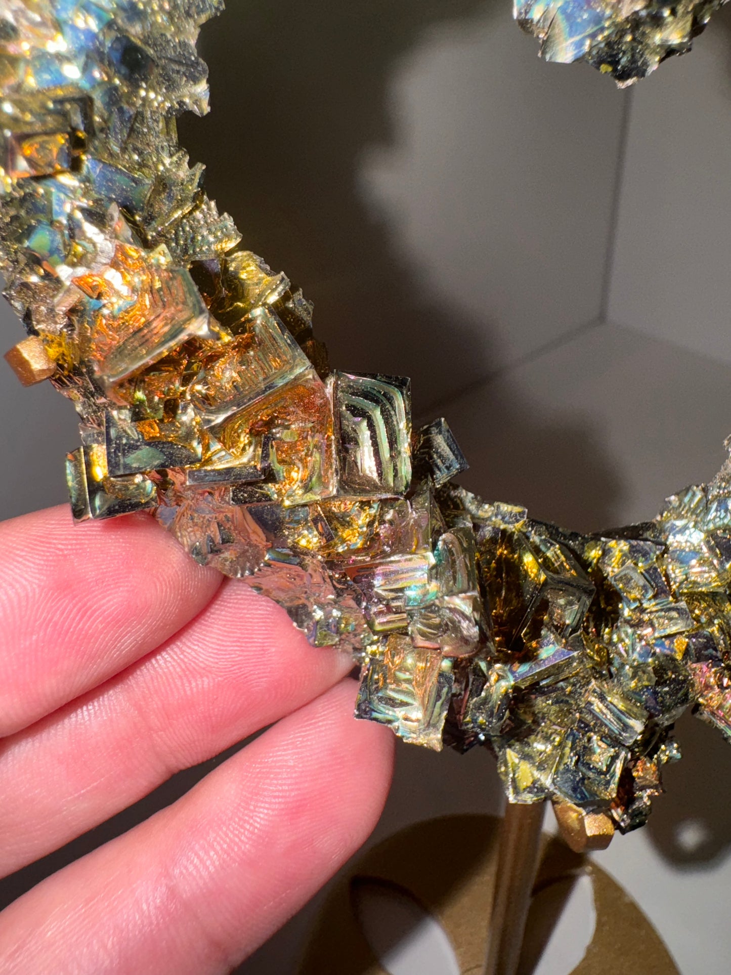 Bismuth Large Heart on Stand