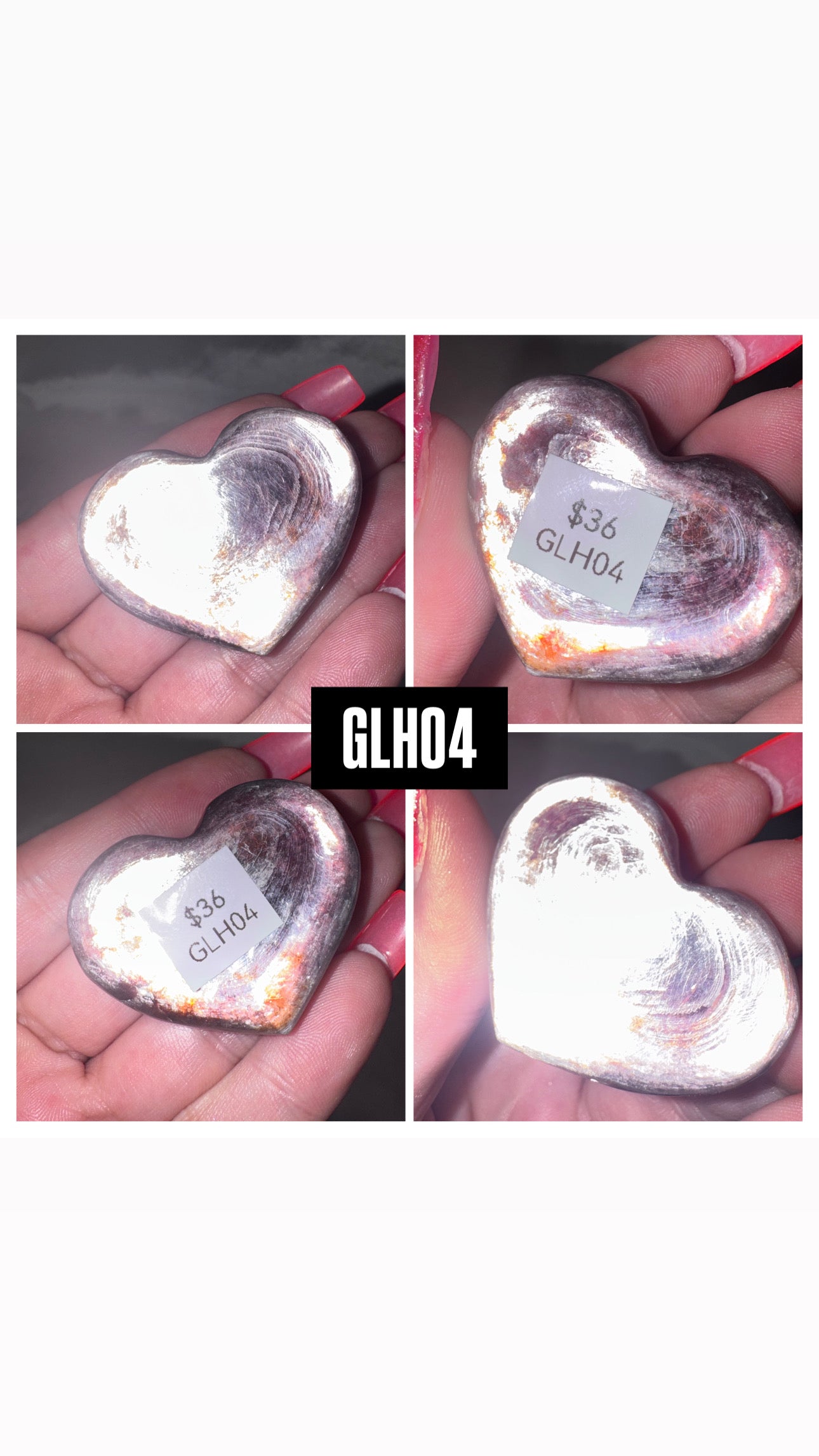 Gem Lepidolite Puffy Heart