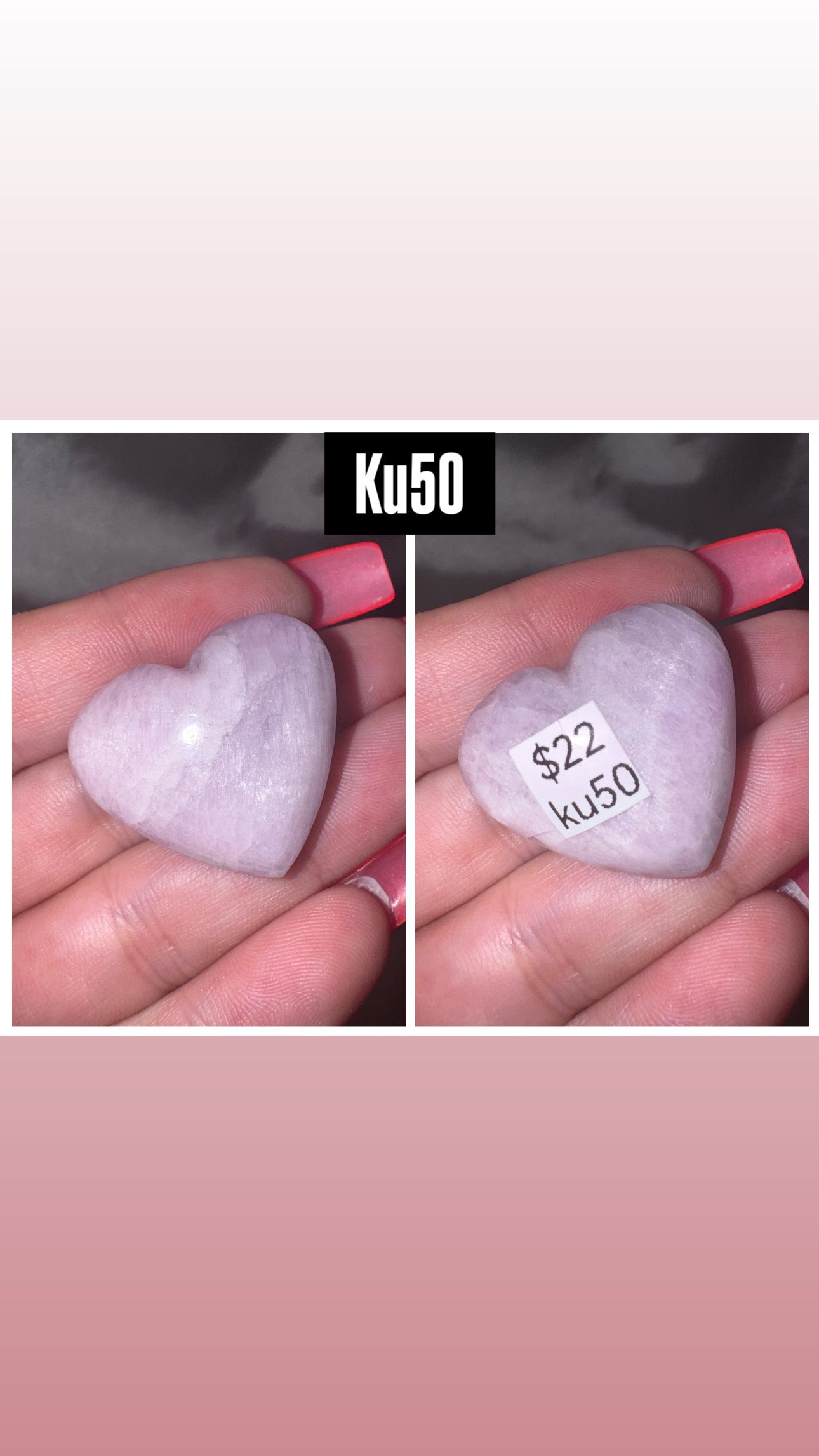 Kunzite AA Heart
