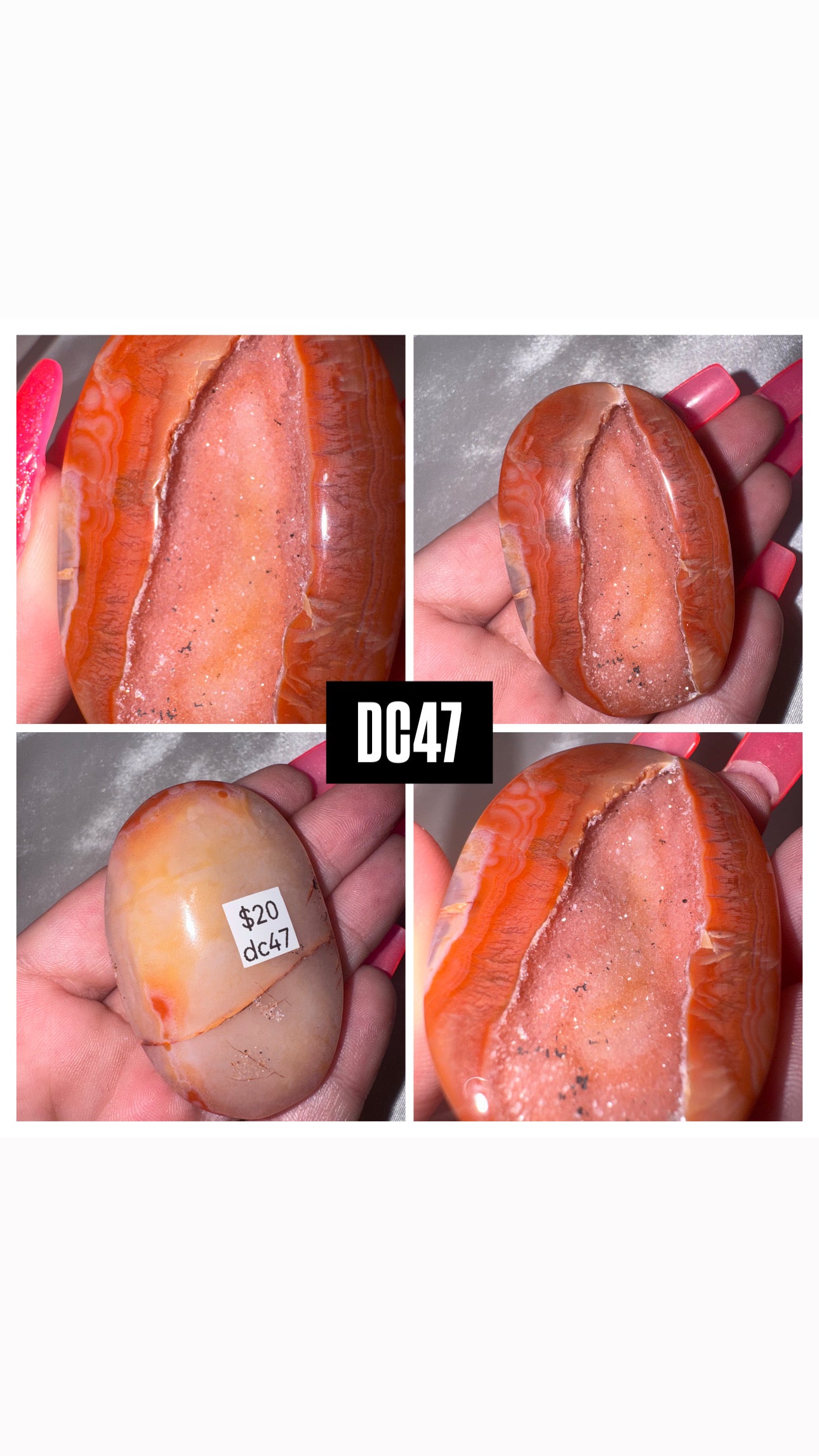 Druzy Carnelian Heart/Palmstone
