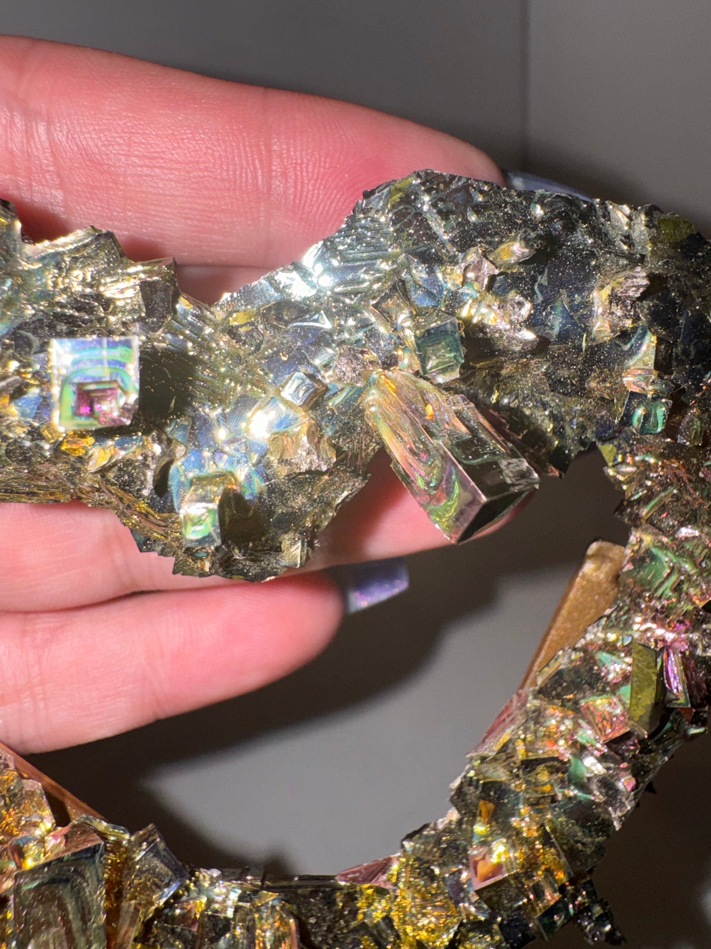 Bismuth Large Heart on Stand