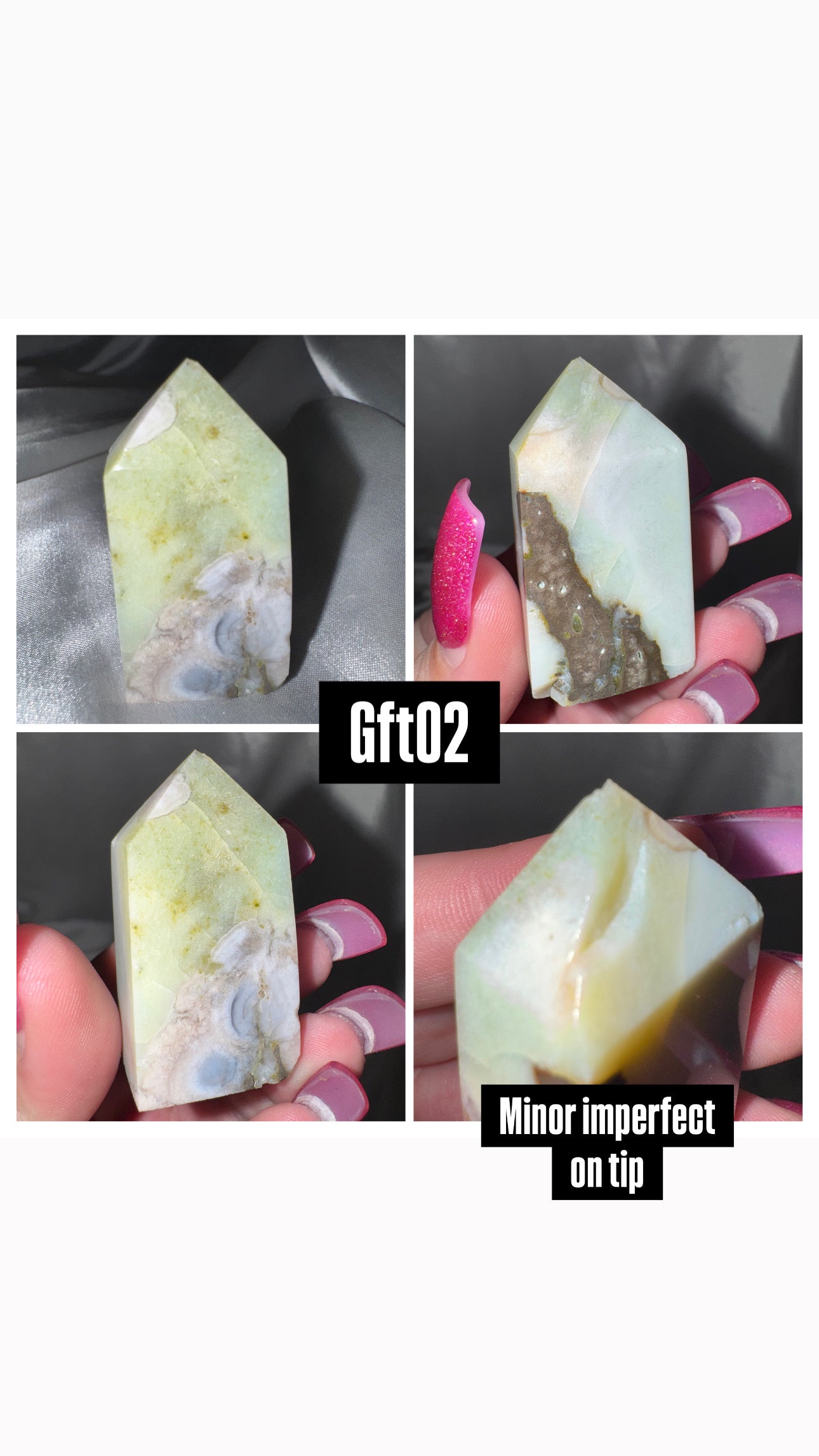 Green Flower Agate Tower