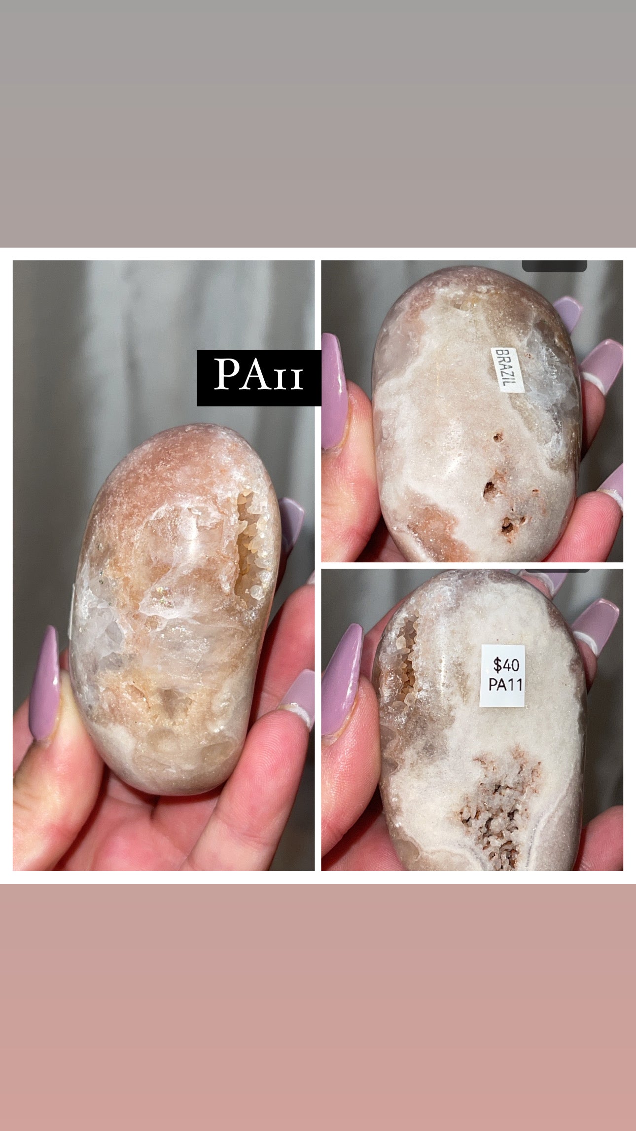 Pink Amethyst XL Palmstone