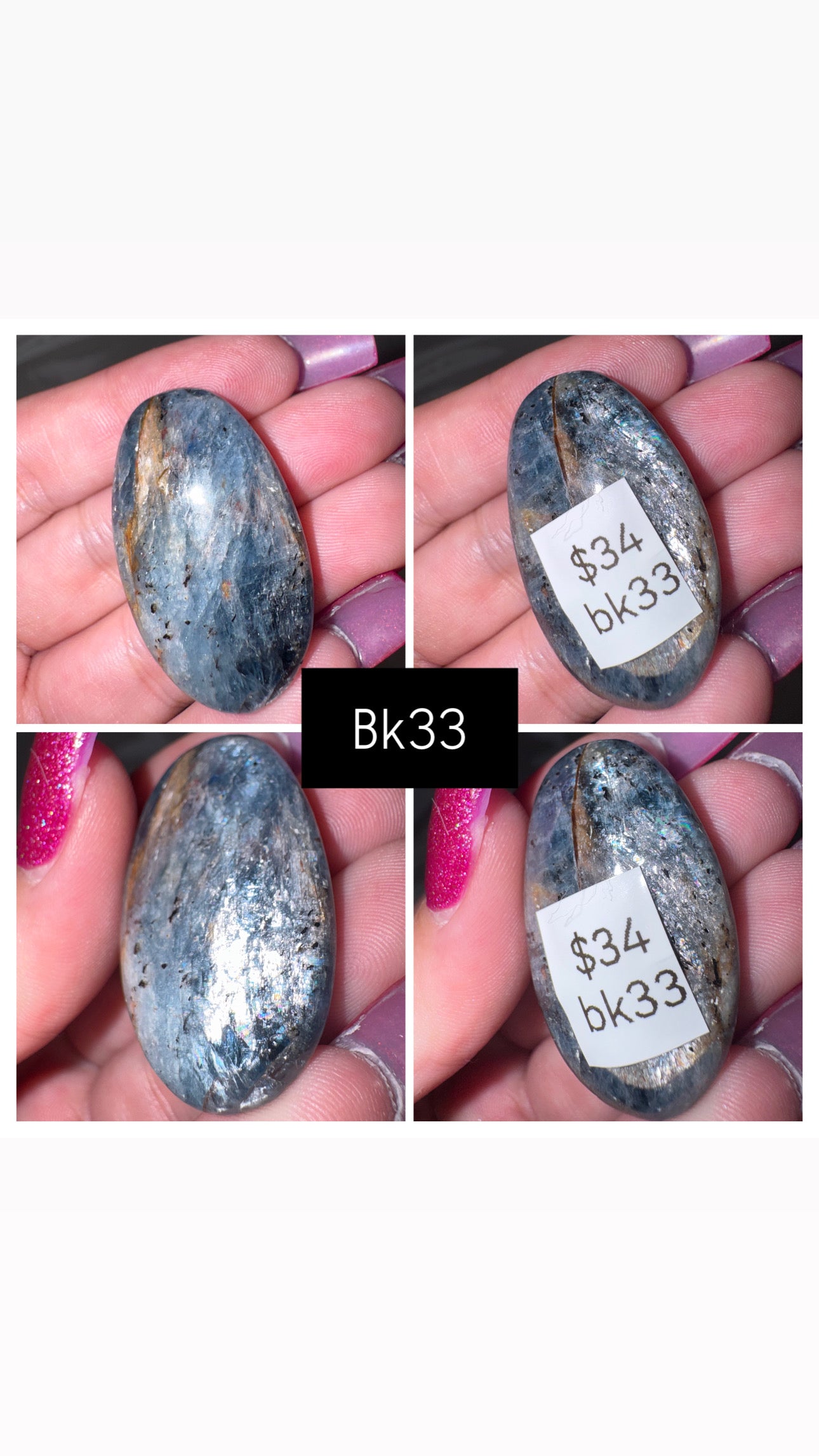 Blue Kyanite AA Palmstone