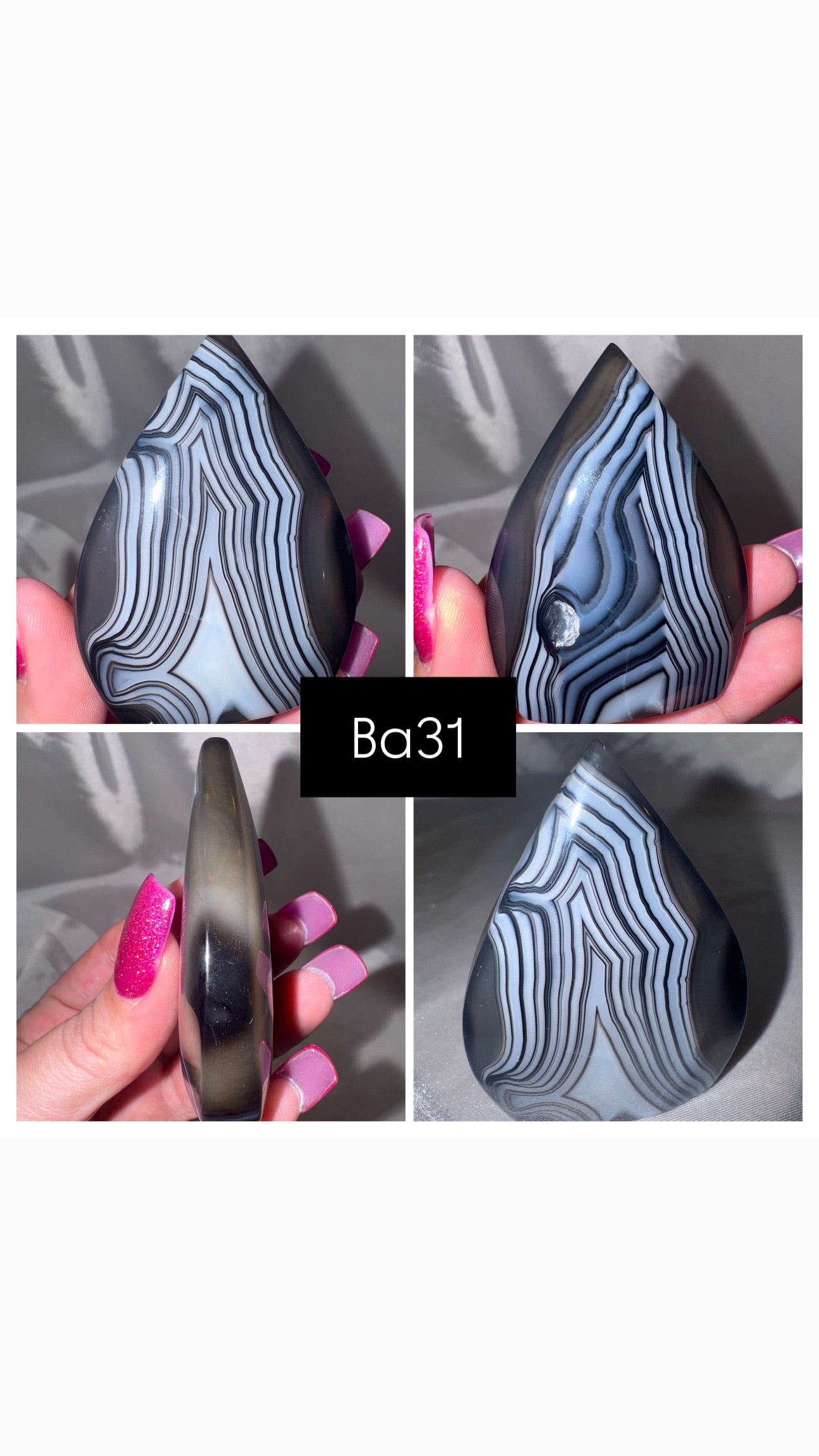 Black Banded Agate Flame