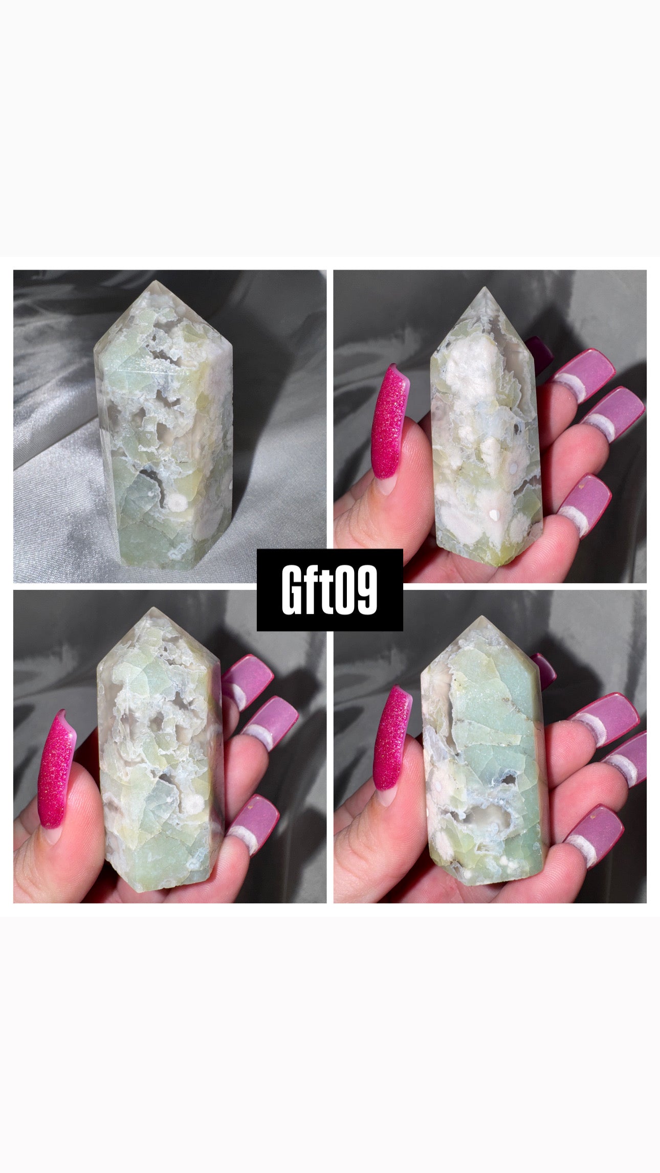 Green Flower Agate Tower