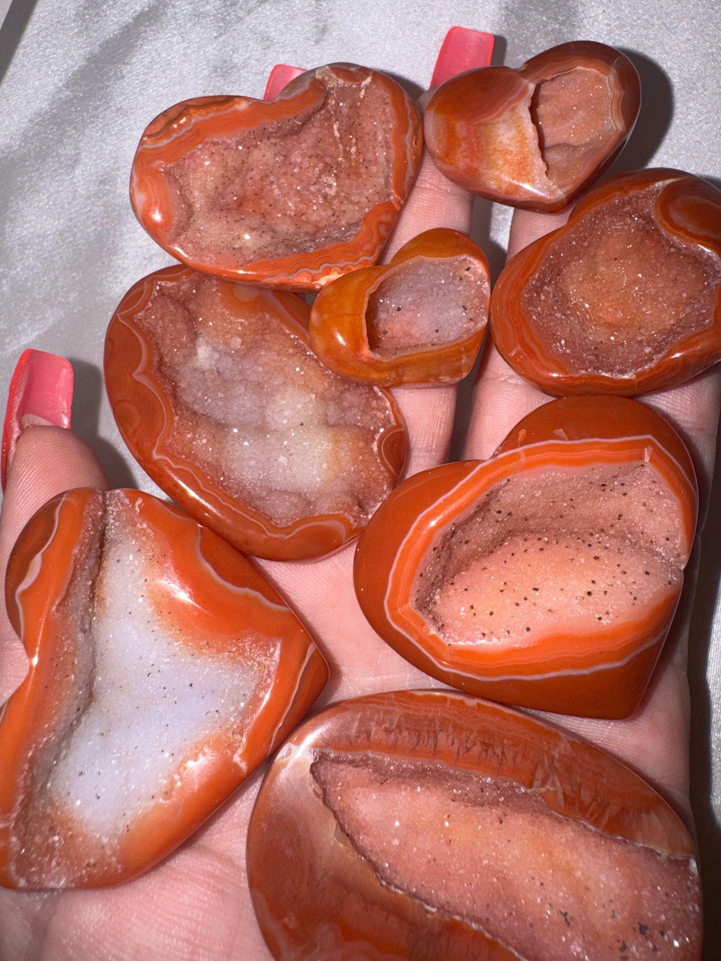 Druzy Carnelian Heart/Palmstone