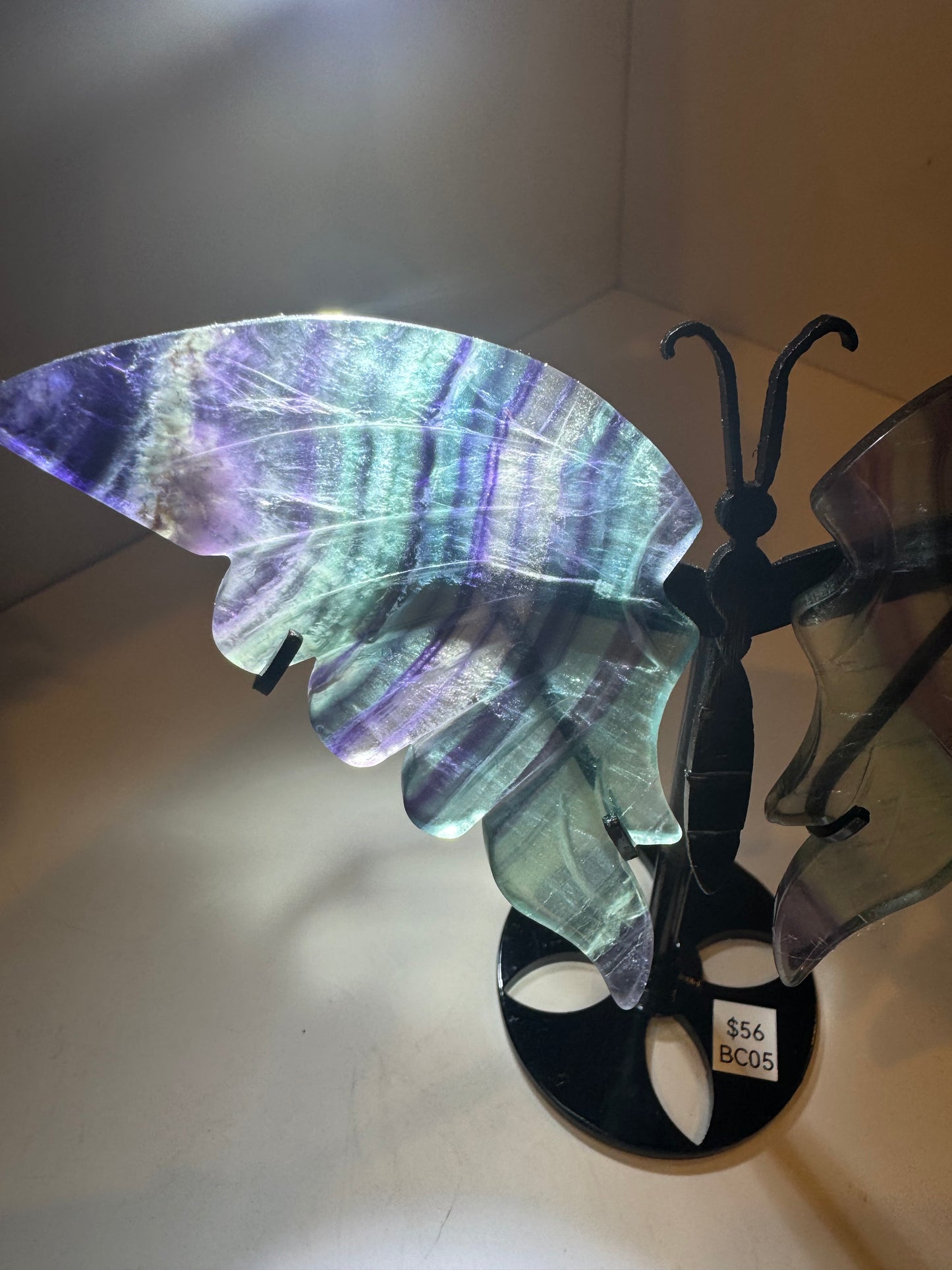 Fluorite Large Butterfly on Stand