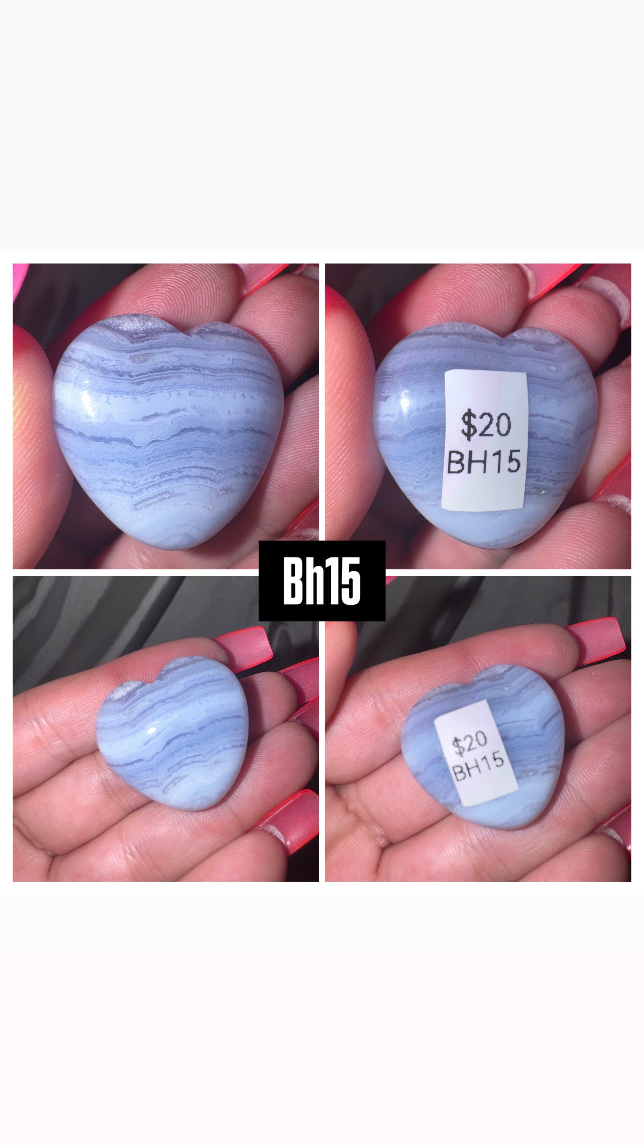 Blue Lace Agate AAA Heart