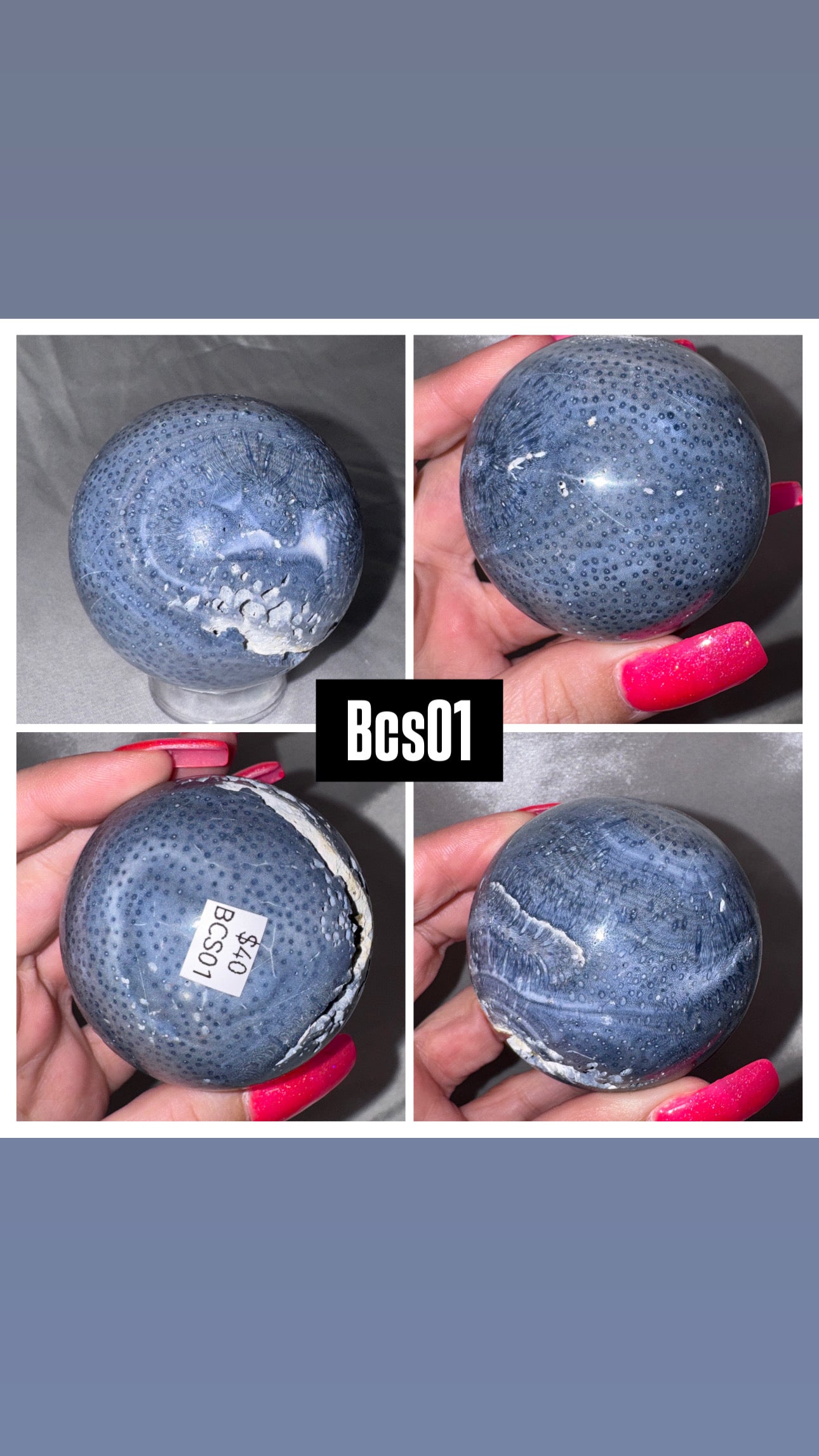 Blue Coral Large Sphere