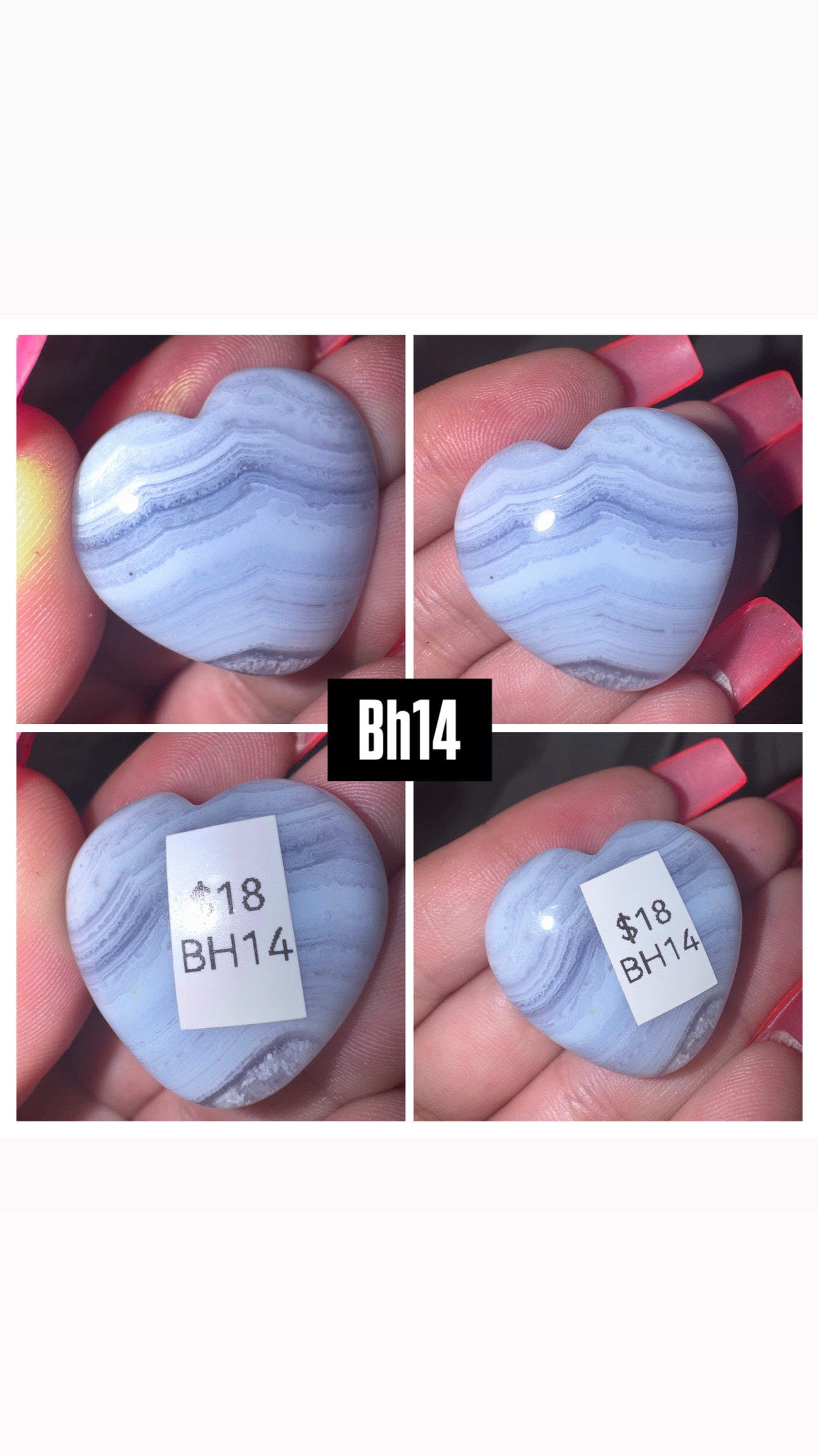 Blue Lace Agate AAA Heart