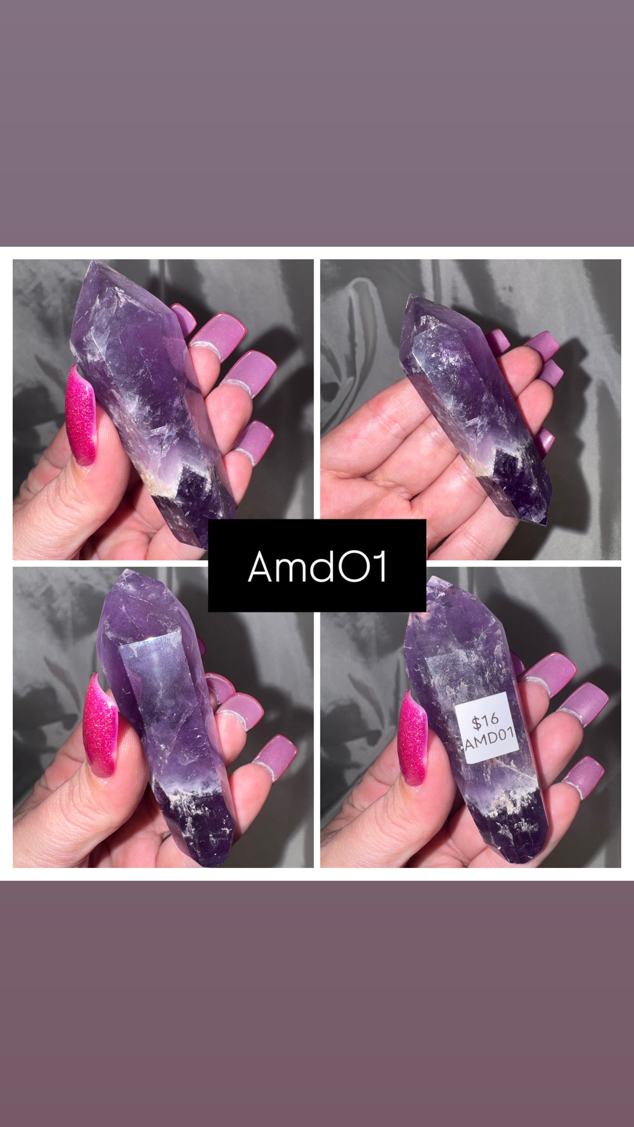 Phantom Amethyst Double Terminated Point