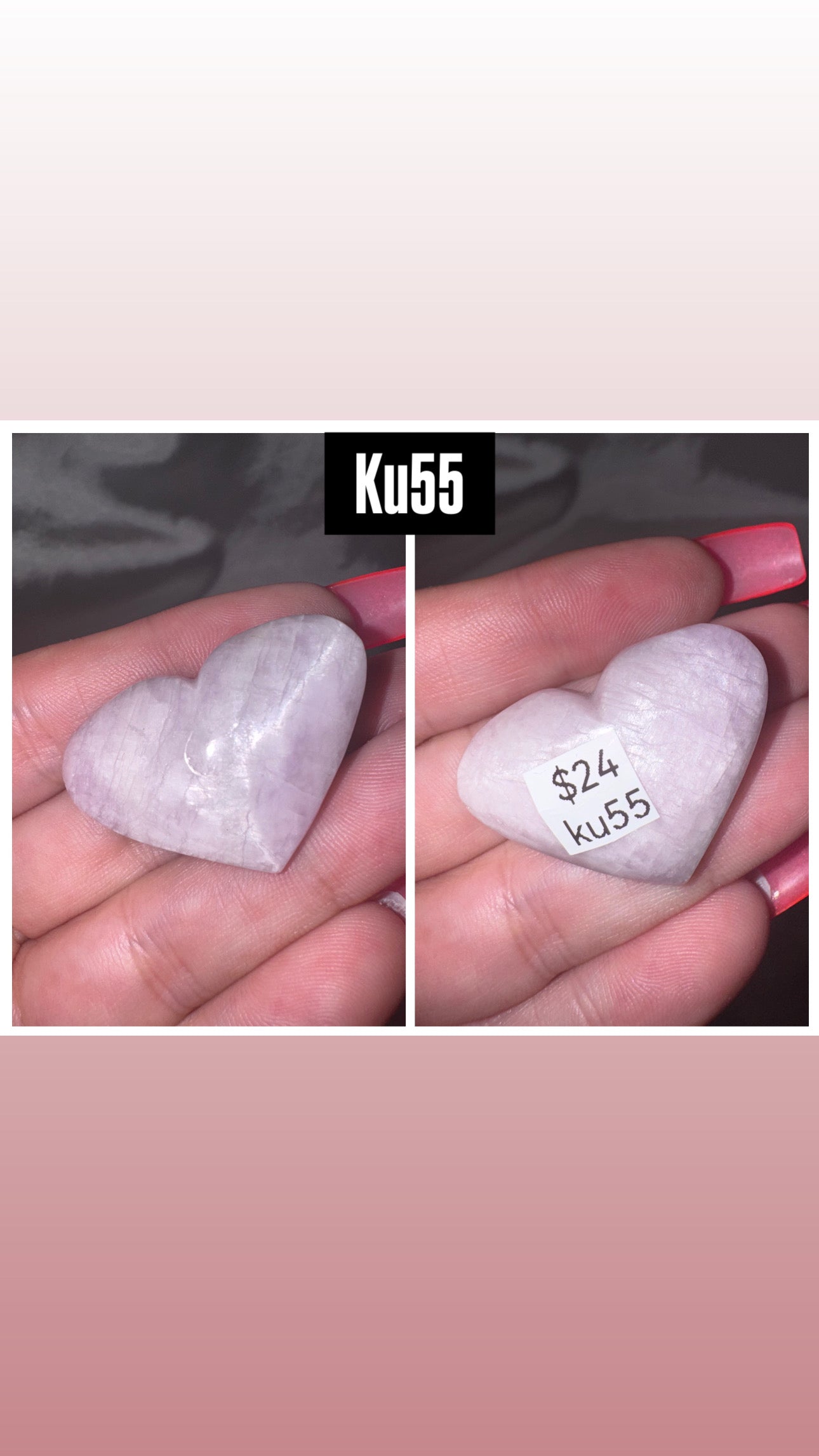 Kunzite AA Heart