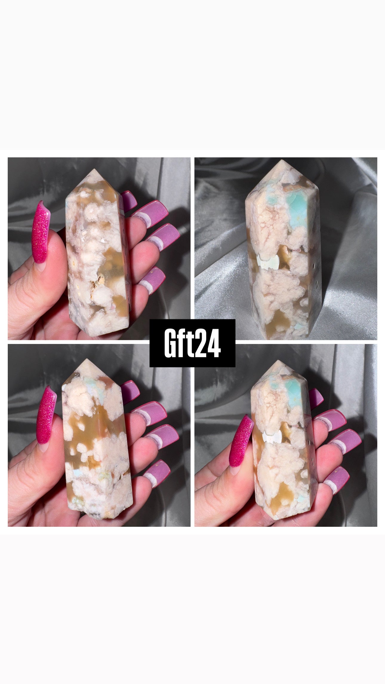 Green Flower Agate Tower