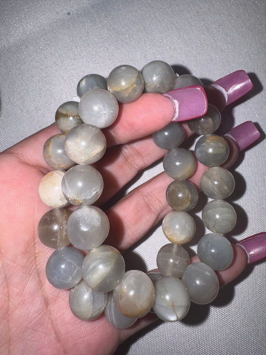 Grey Moonstone AA Bracelet (12mm)