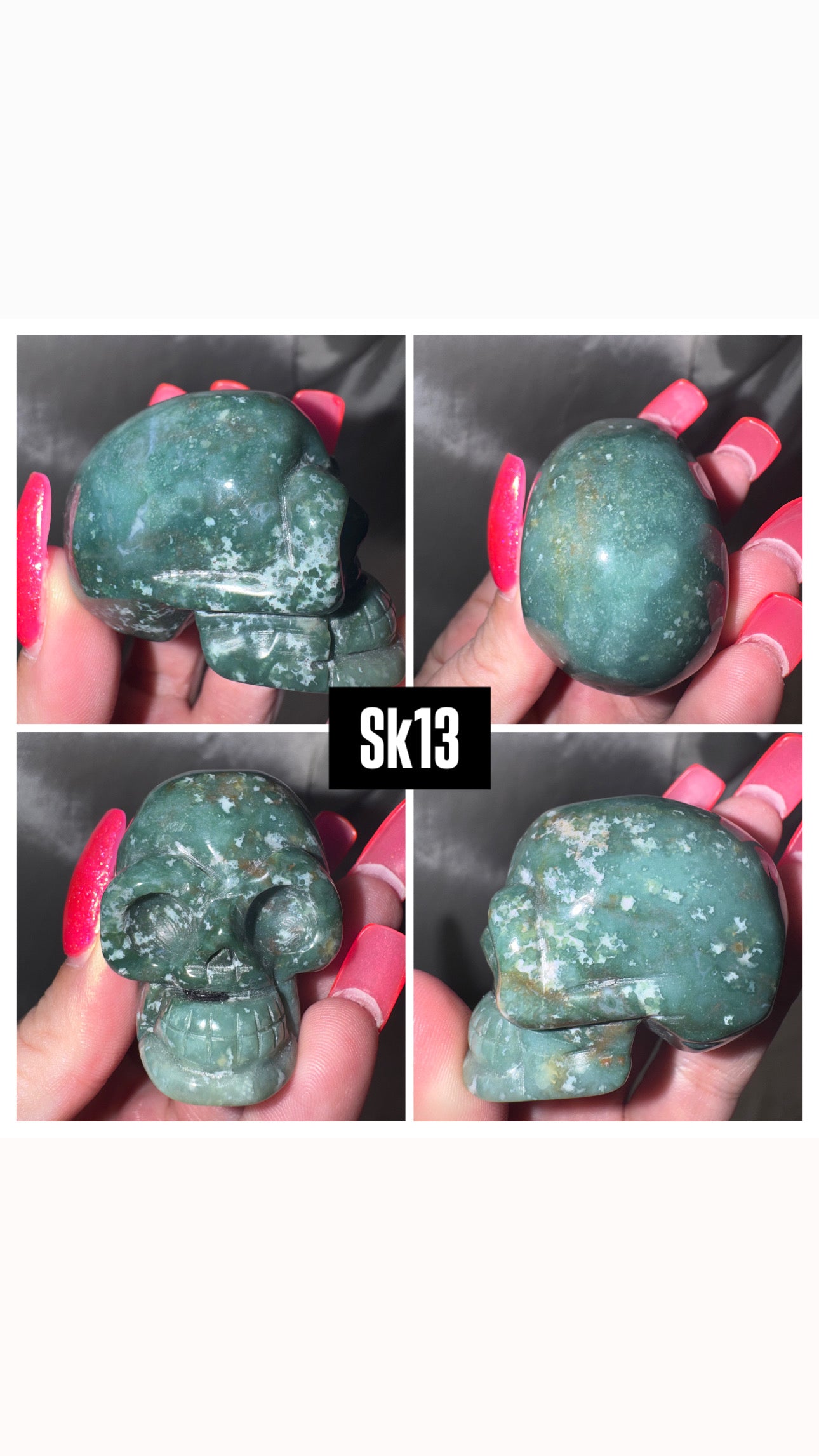 Moss Agate Skull