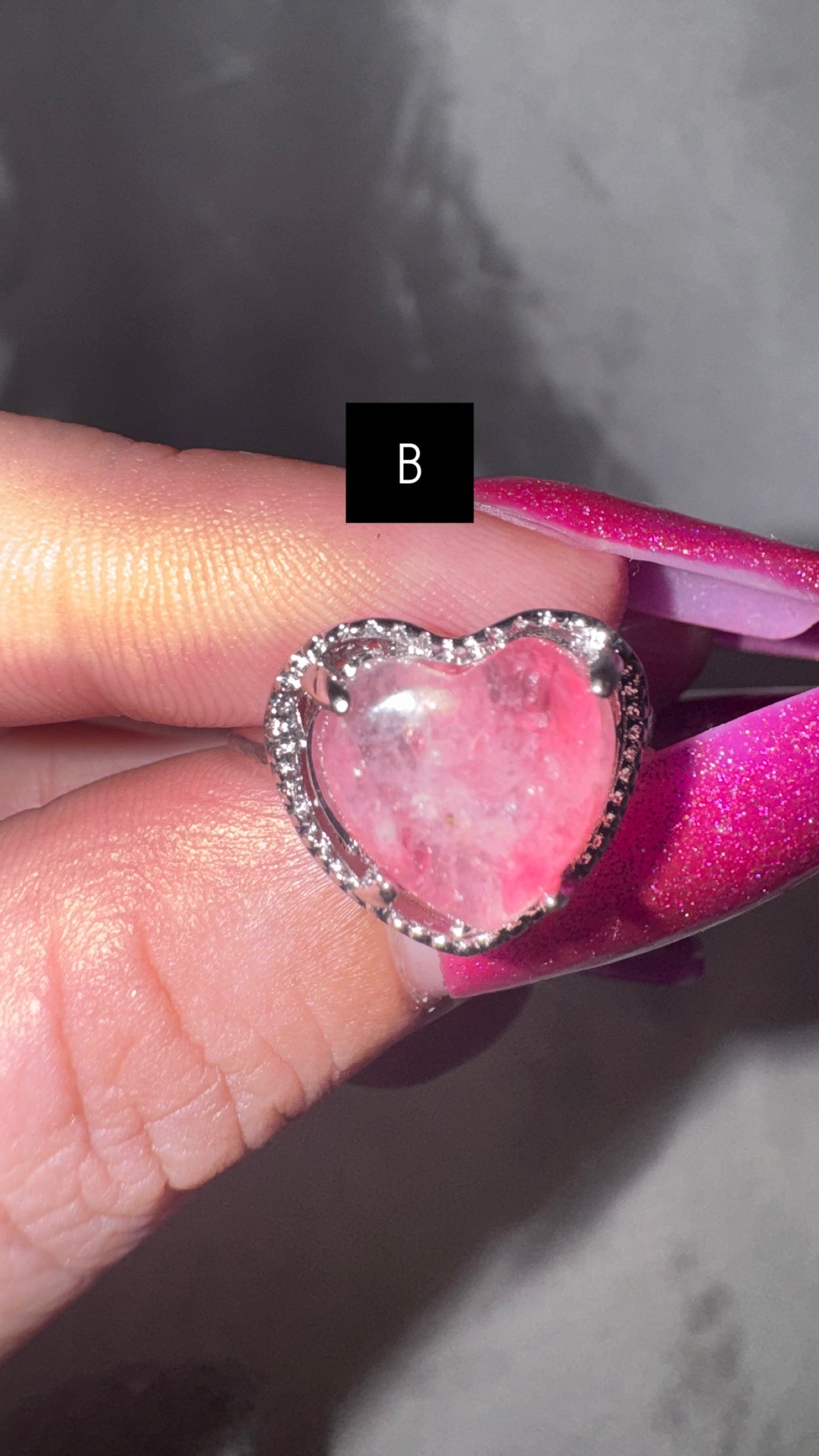 Rhodonite in Quartz Adjustable Ring