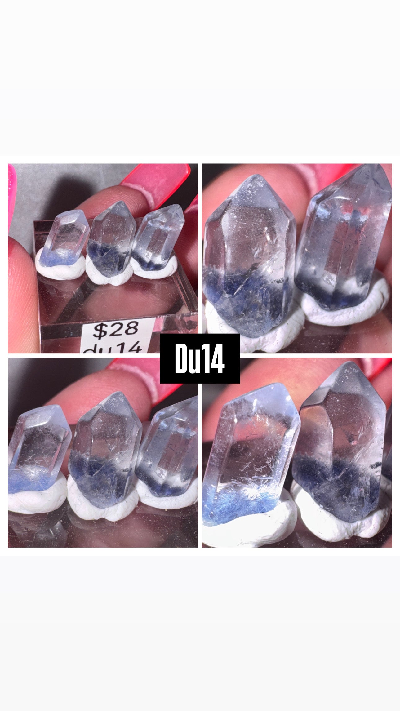 Dumortierite Quartz Rare Point Set