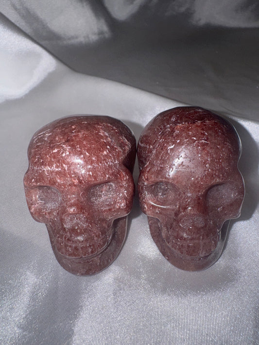 Strawberry Quartz Skull