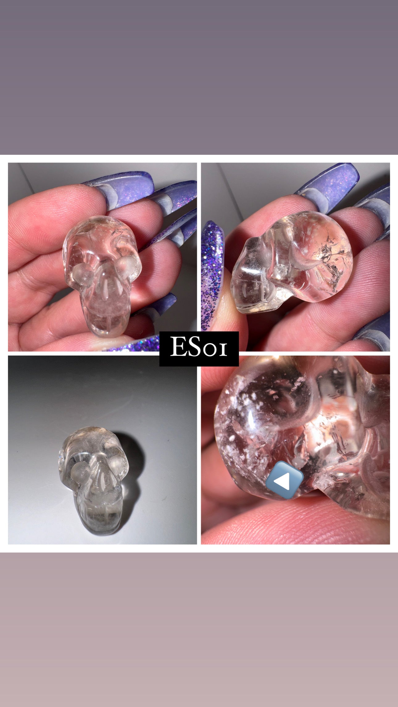 Rare Enhydro Included Quartz Master Carved Skull