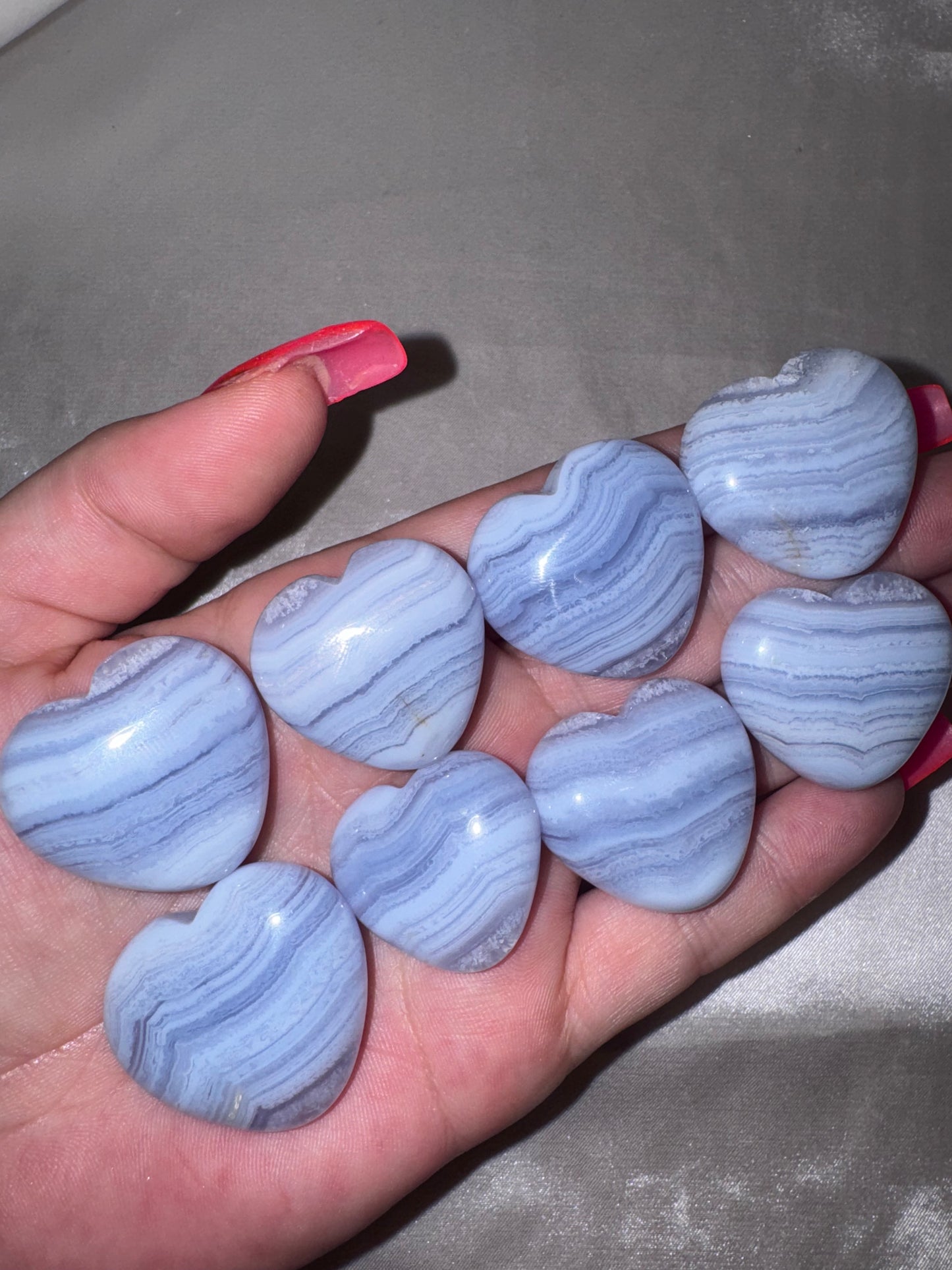 Blue Lace Agate AAA Heart