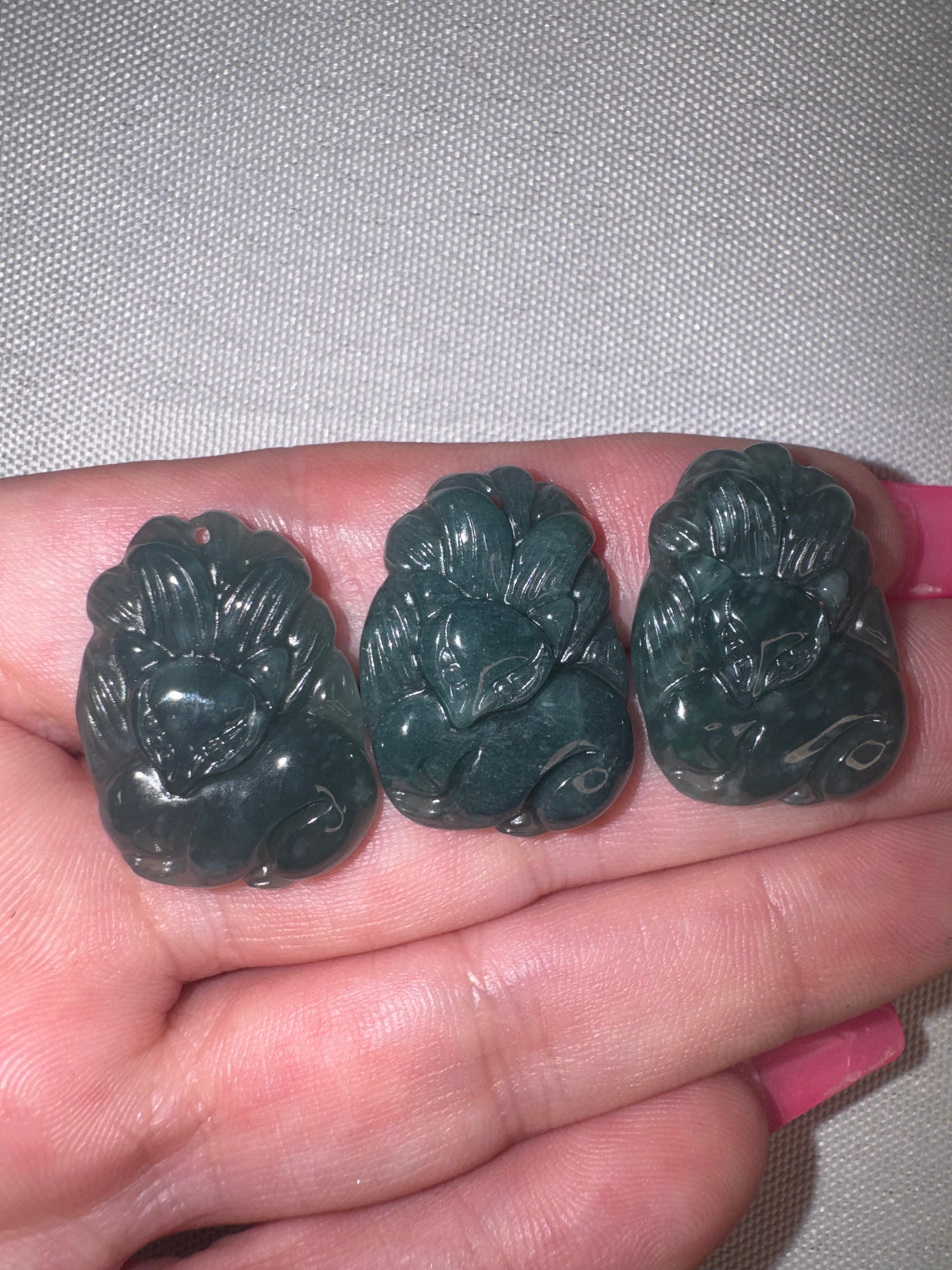 Blue Water Jade Ninetail Fox