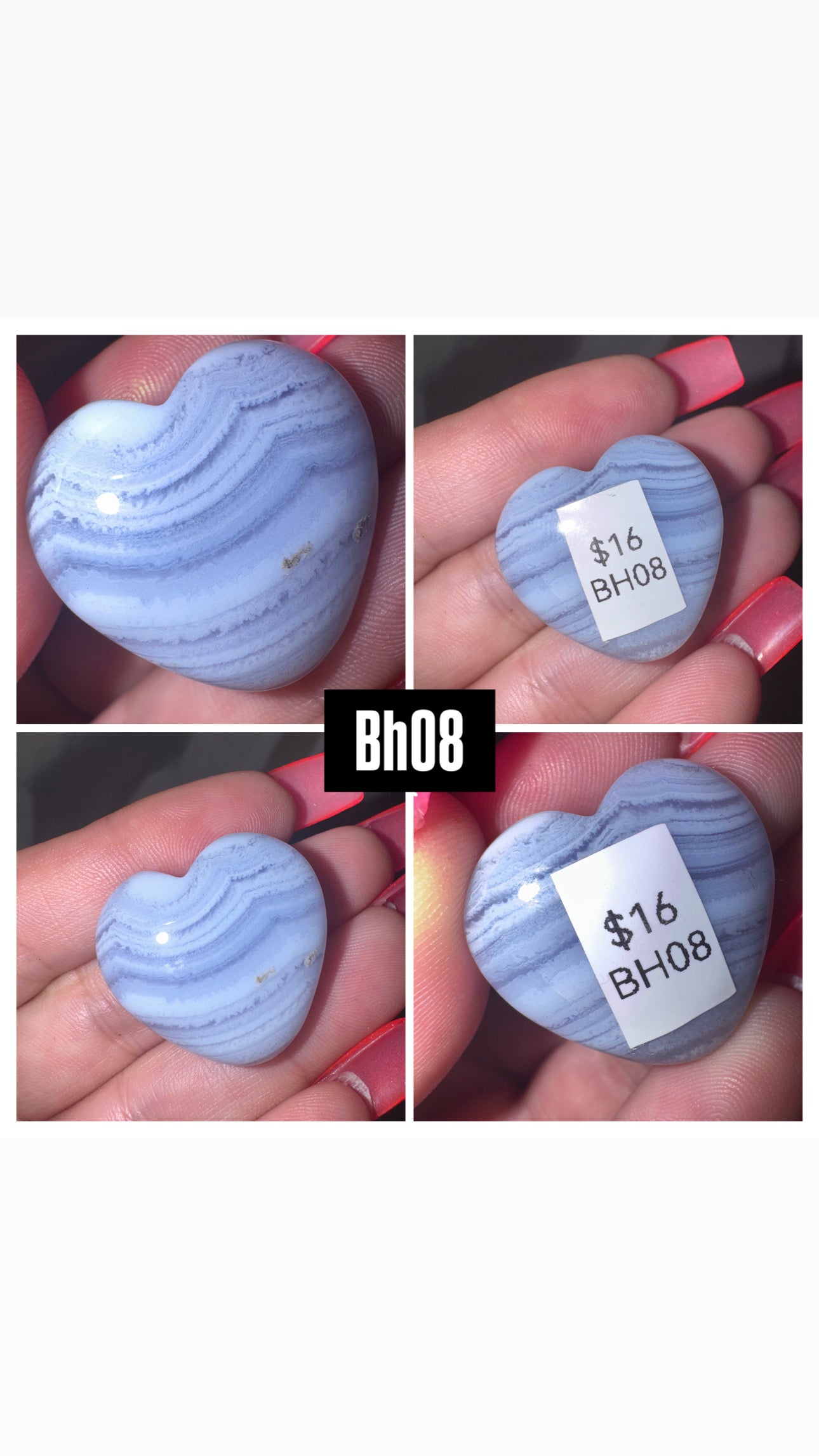 Blue Lace Agate AAA Heart
