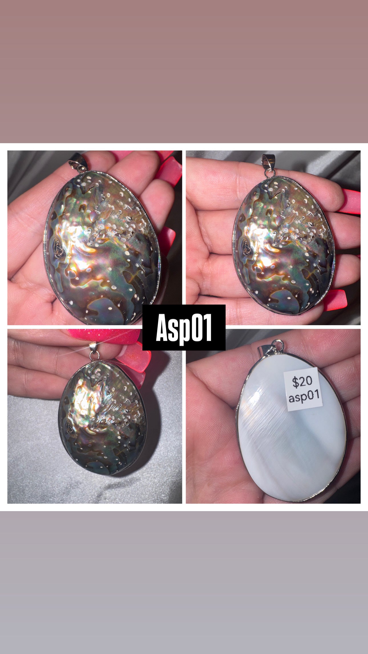 Abalone Shell Large 925 Pendant