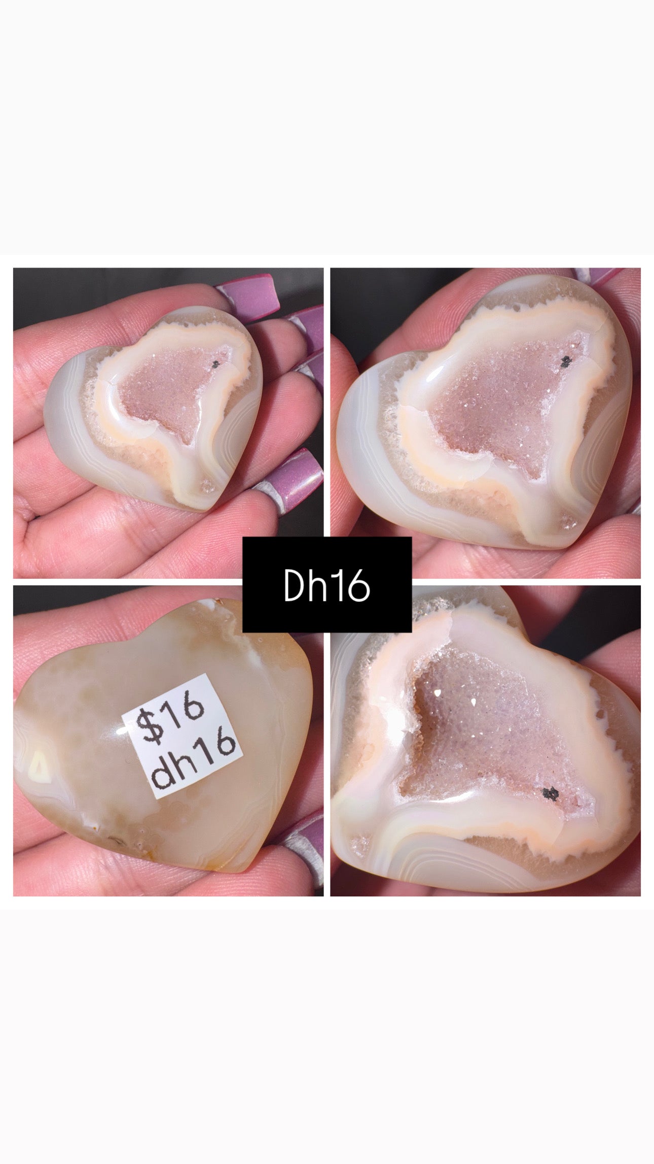 Druzy Agate Heart
