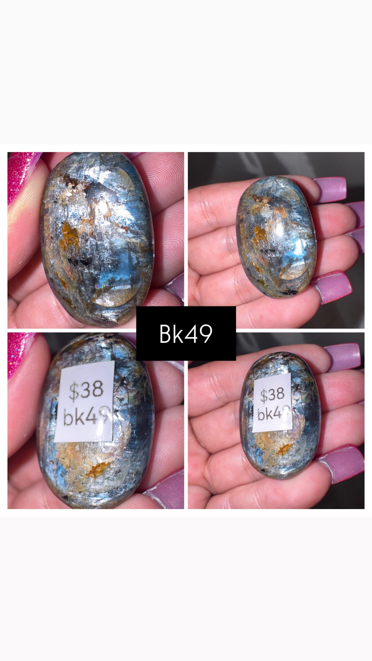 Blue Kyanite AA Palmstone