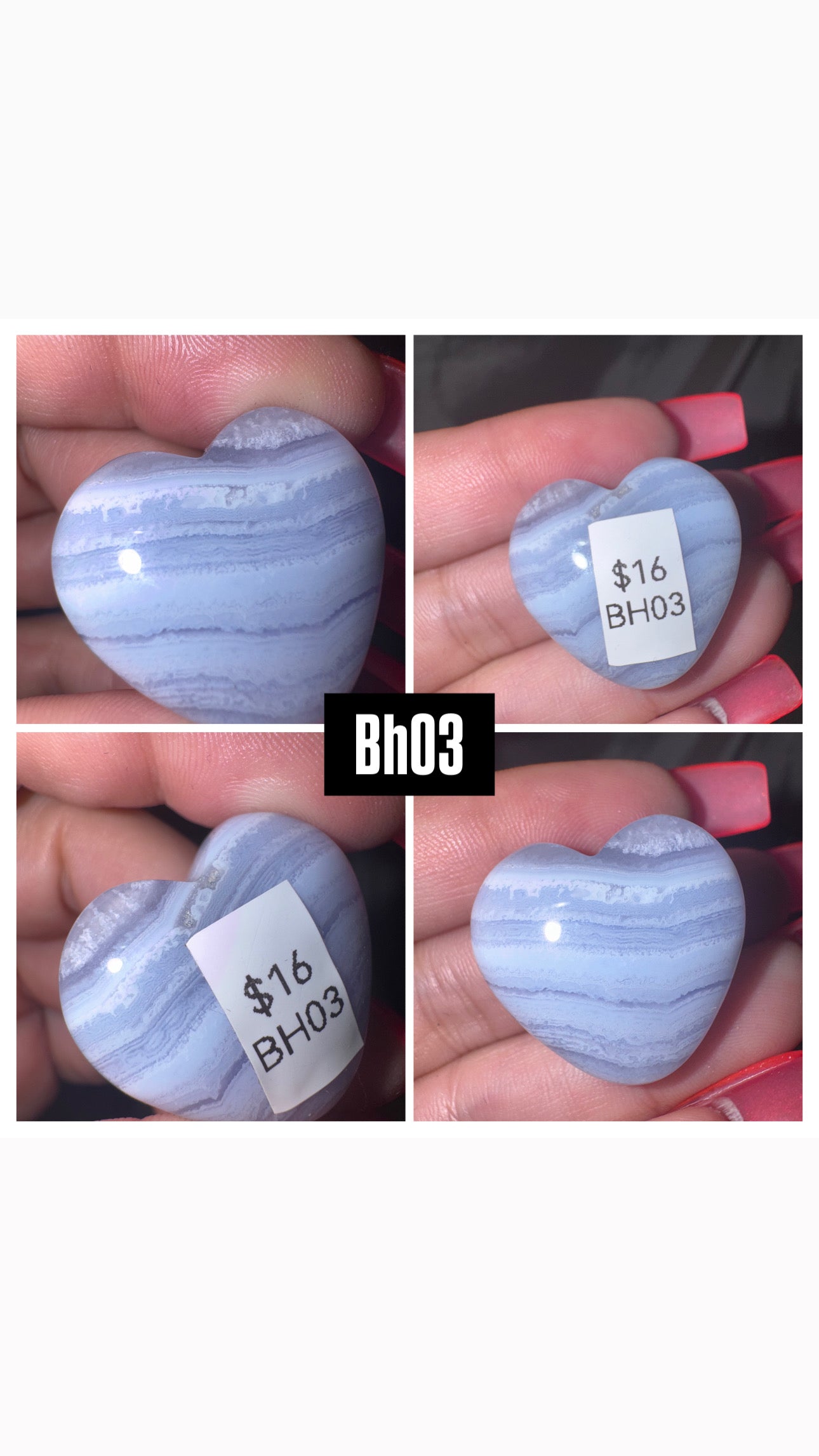Blue Lace Agate AAA Heart
