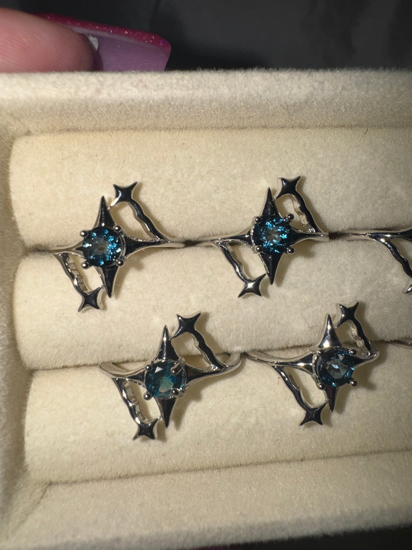Blue Topaz Adjustable Ring