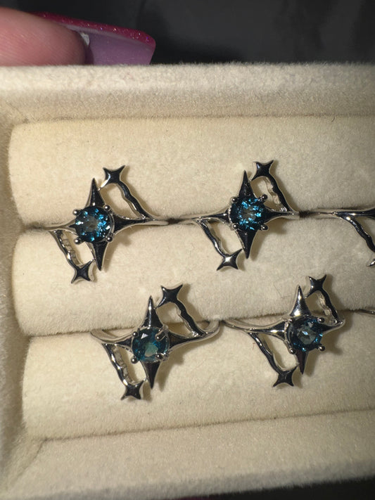 Blue Topaz Adjustable Ring