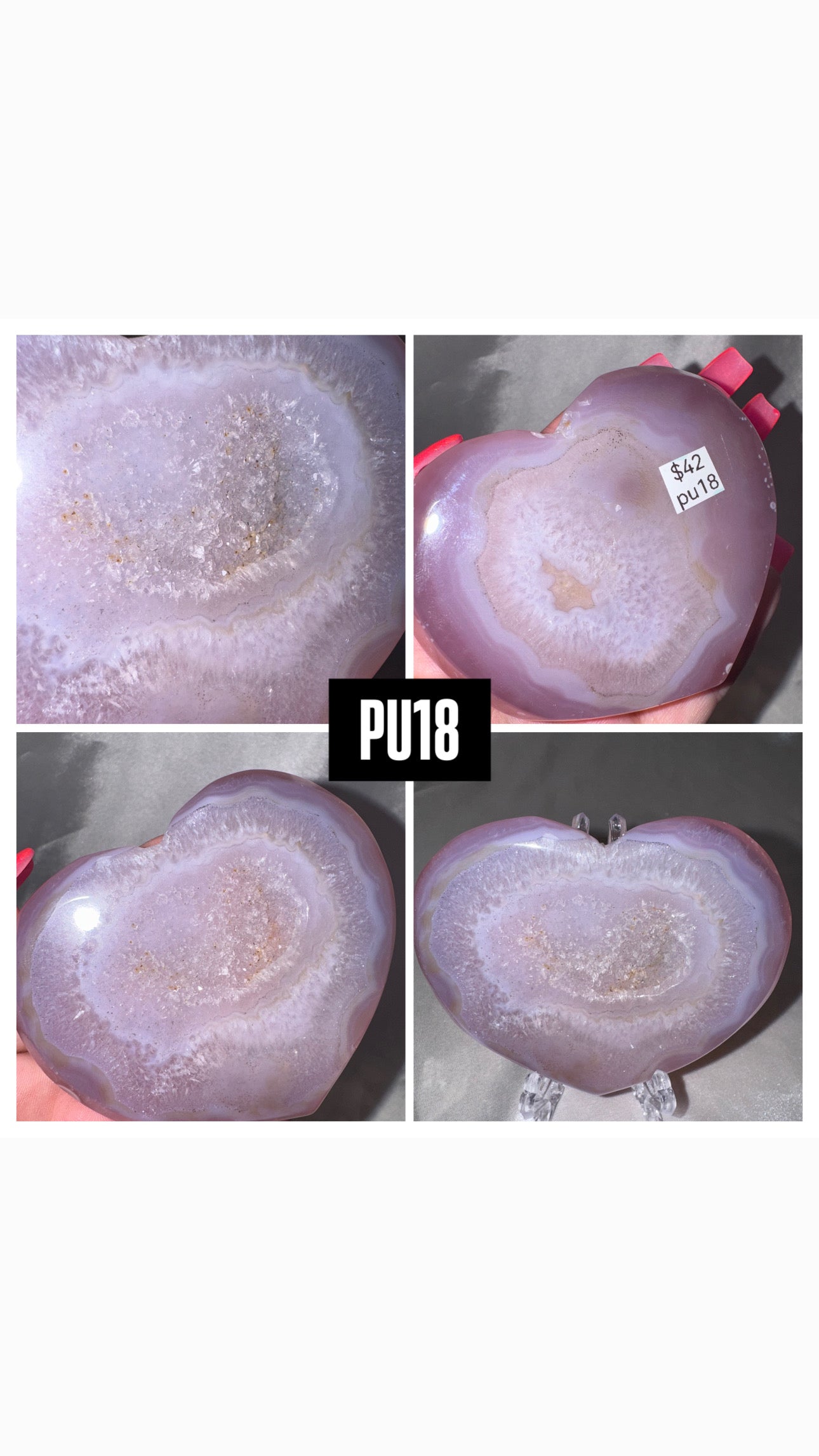 Jelly Agate Large Heart (with stand)