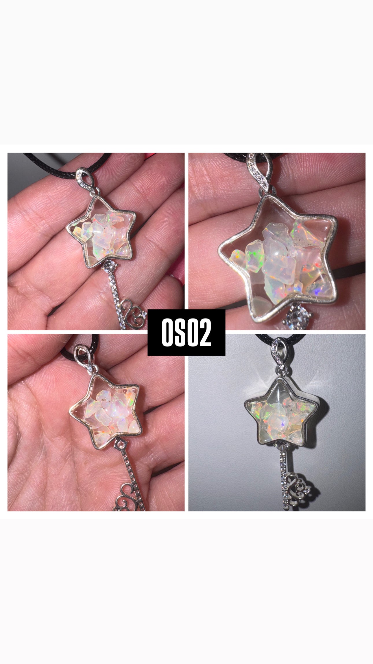 Opal Star Key Pendant