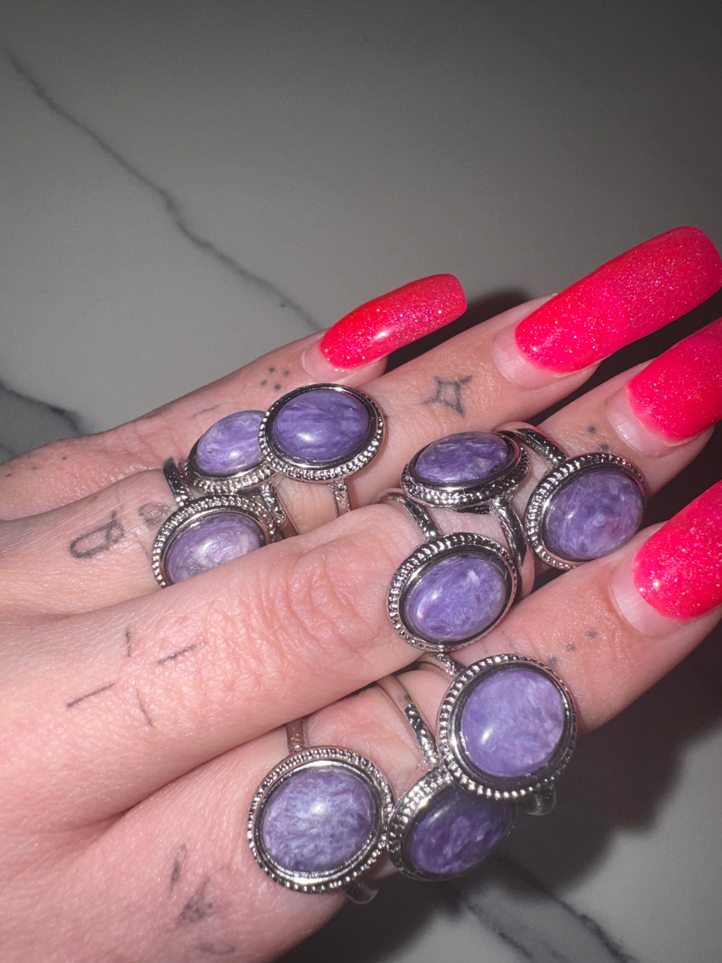 Charoite Adjustable Ring