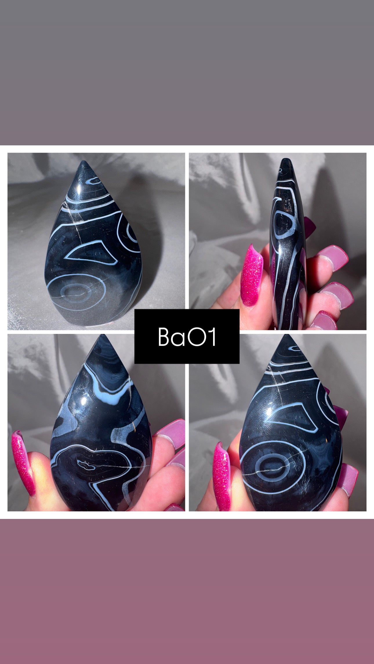 Black Banded Agate Flame