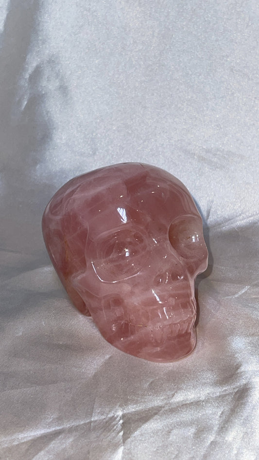 Rose Quartz AAA Large Skull
