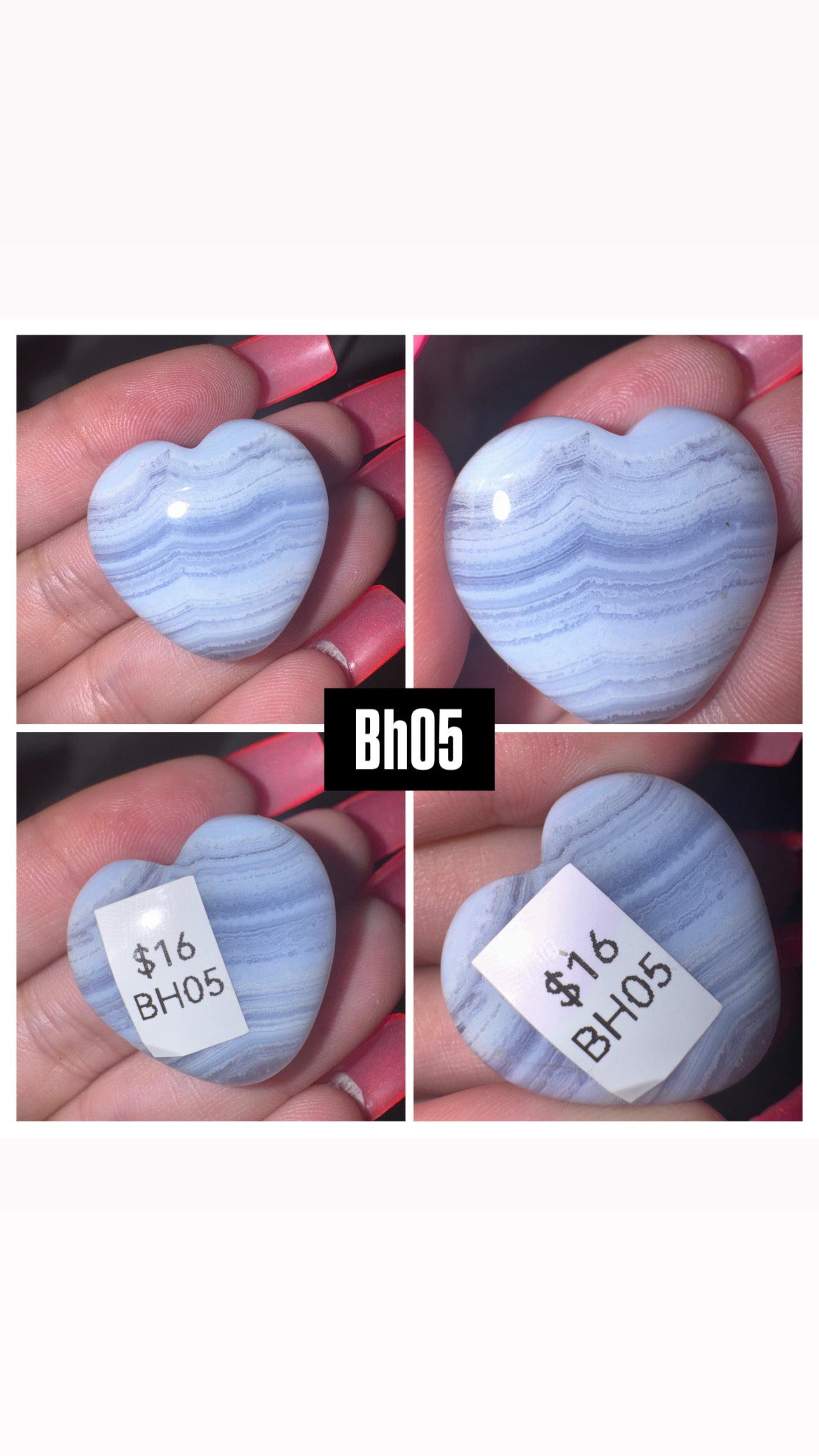 Blue Lace Agate AAA Heart