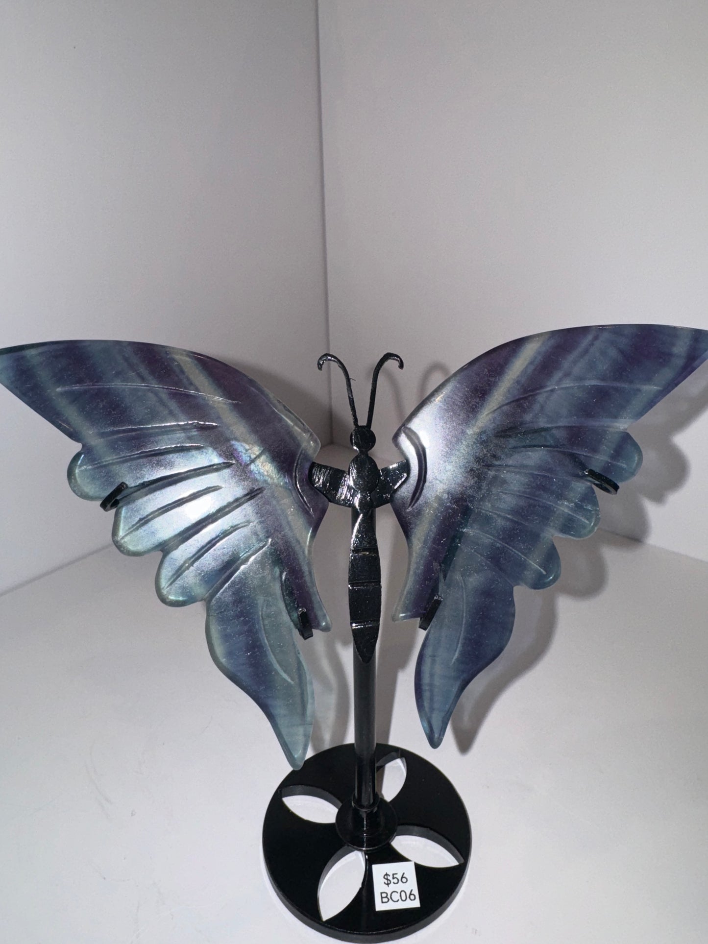 Fluorite Large Butterfly on stand