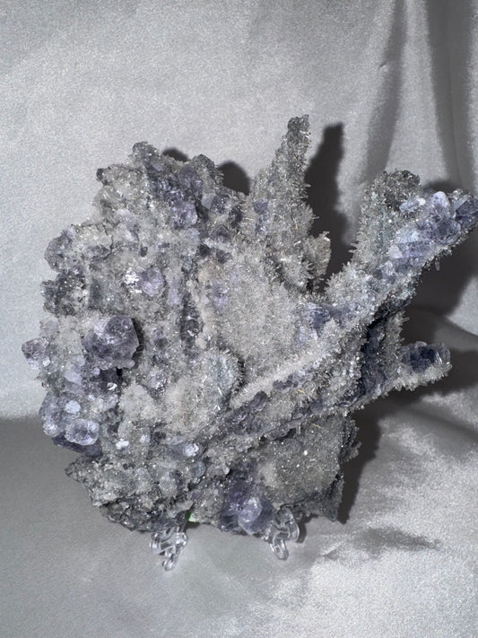 “Tanzanite” Fluorite with Needle Quartz XL Display Specimen