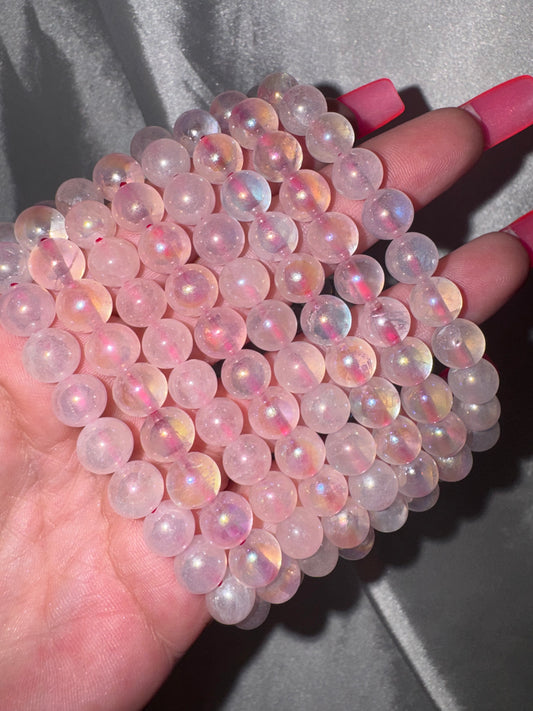 Aura Rose Quartz 8mm Bracelet